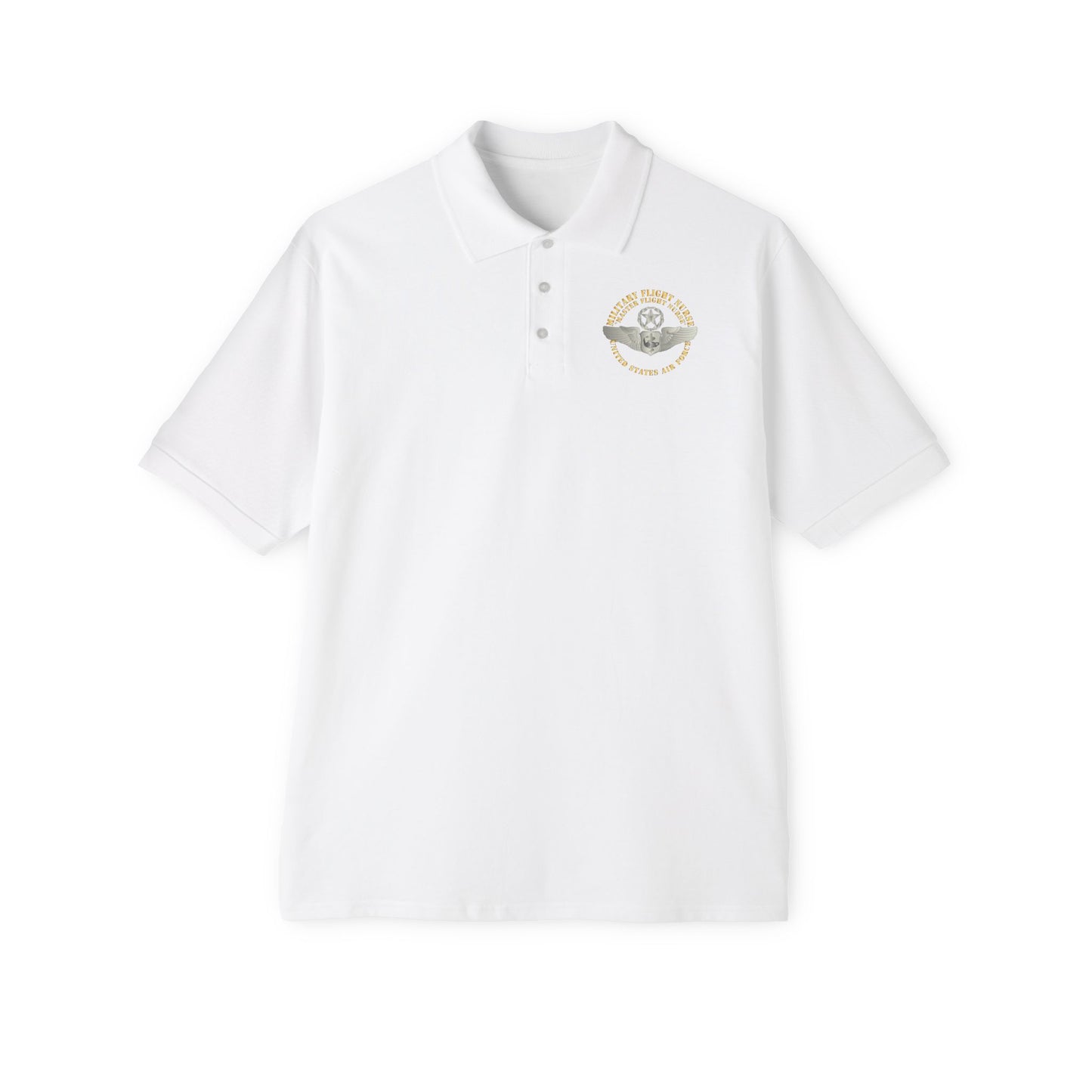 Men's Piqué Polo -USAF - Military Flight Nurse - Flight Nurse - Master