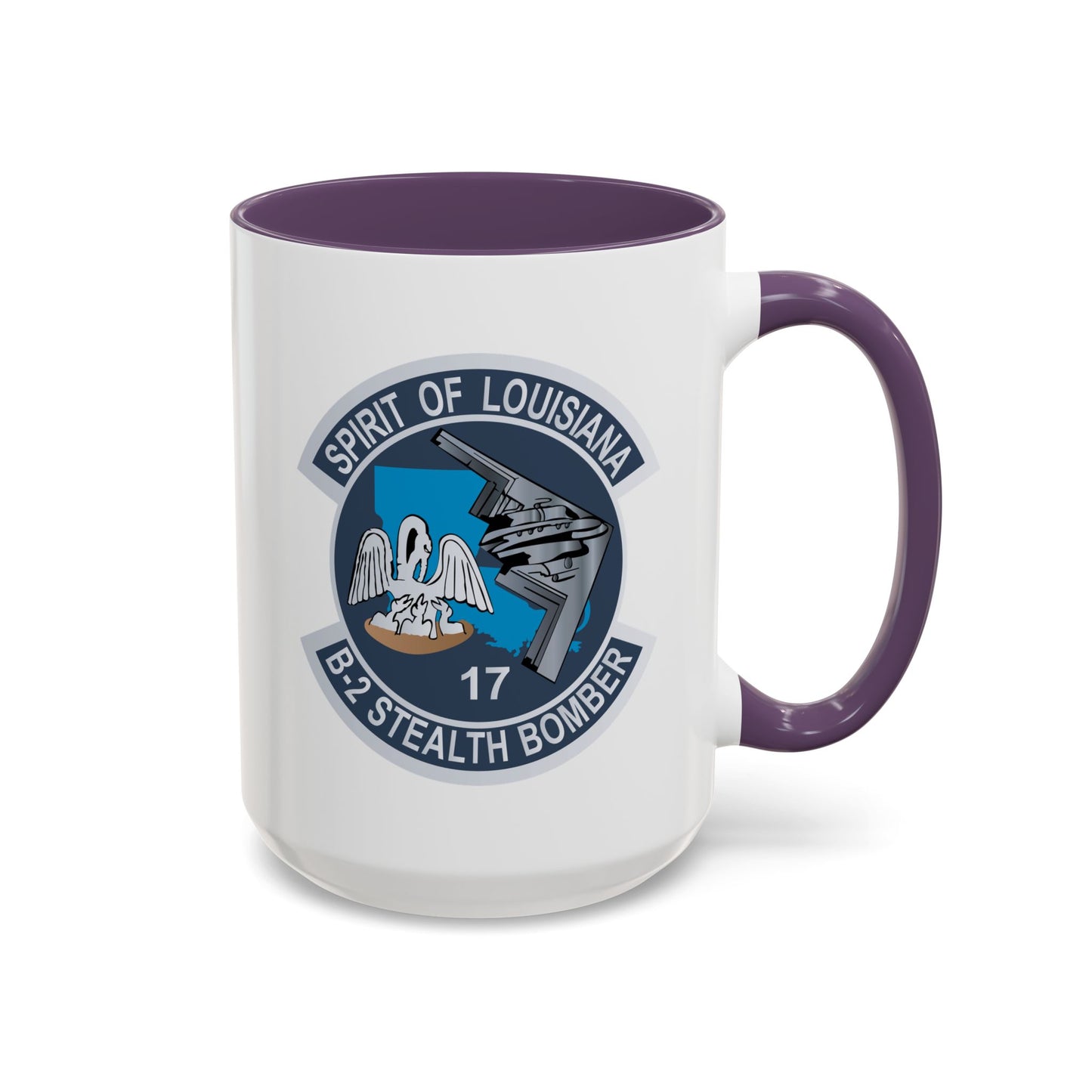Accent Coffee Mug (11oz & 15oz) - USAF - B2 - Spirit of Louisiana - Stealth Bomber wo txt X 300