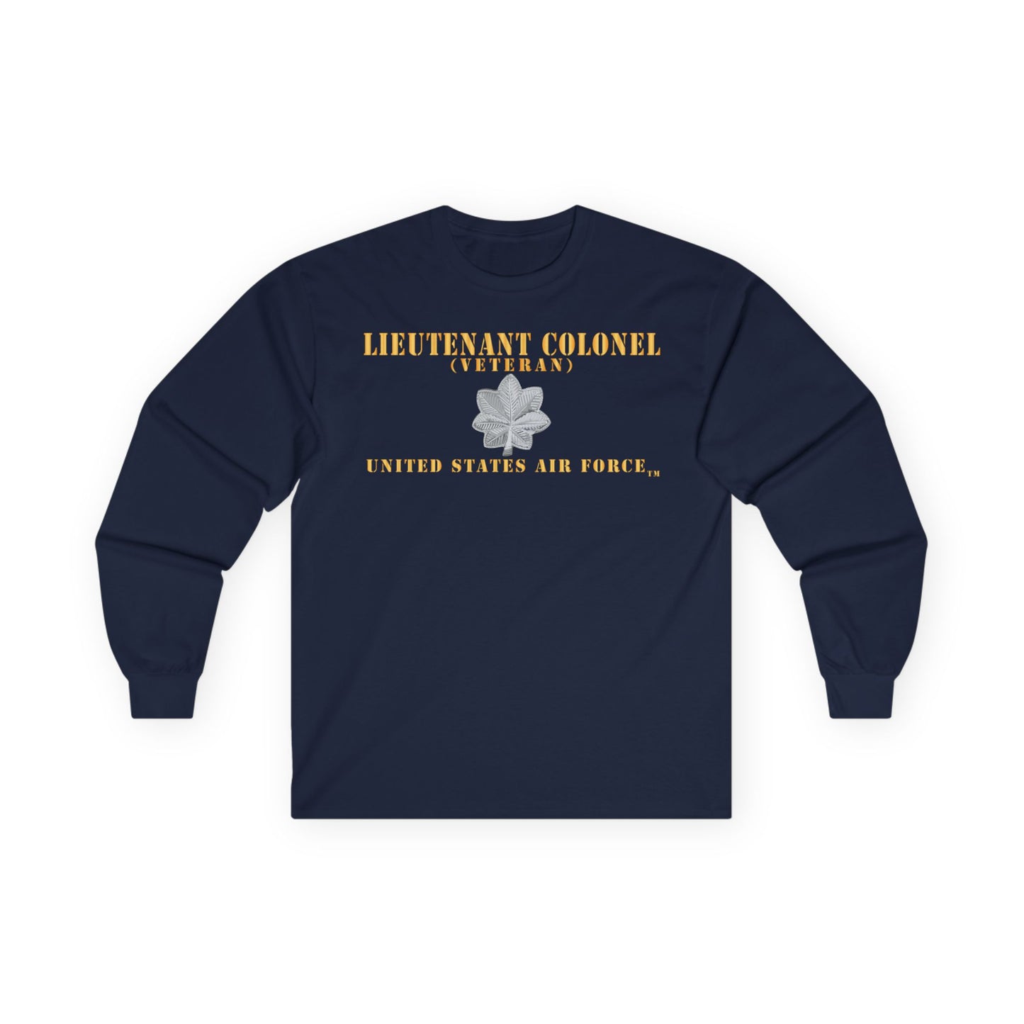 Unisex Ultra Cotton Long Sleeve Tee - USAF - Lieutenant Colonel - LTC - Veteran - Flat - TM X 300