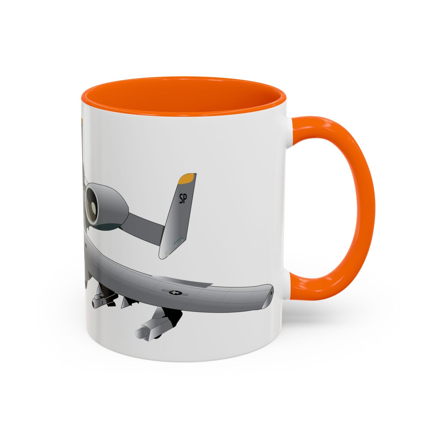 Accent Coffee Mug (11oz & 15oz) - Aircraft - A10 - Front - Top - Oblique X 300