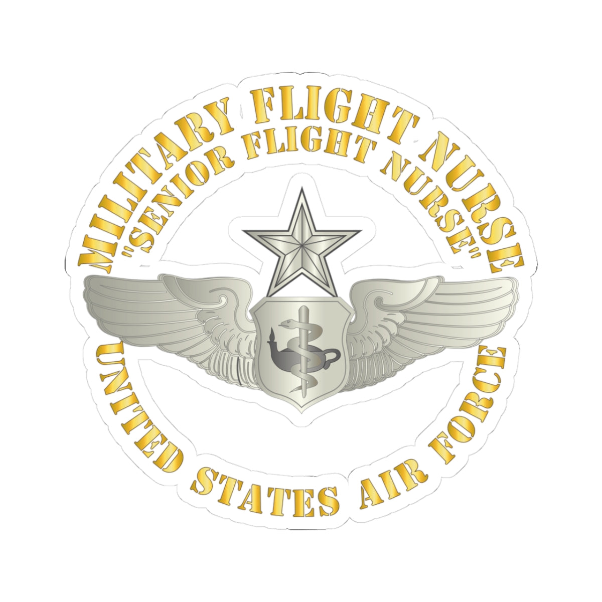 Kiss-Cut Stickers - USAF - Military Flight Nurse - Flight Nurse - Senior