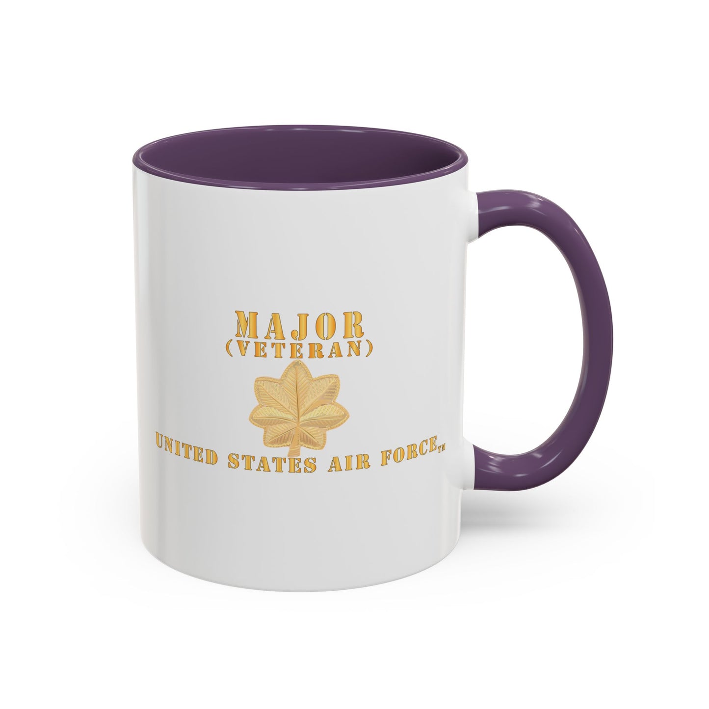 Accent Coffee Mug (11oz & 15oz) - USAF - Major - MAJ - Veteran X 300