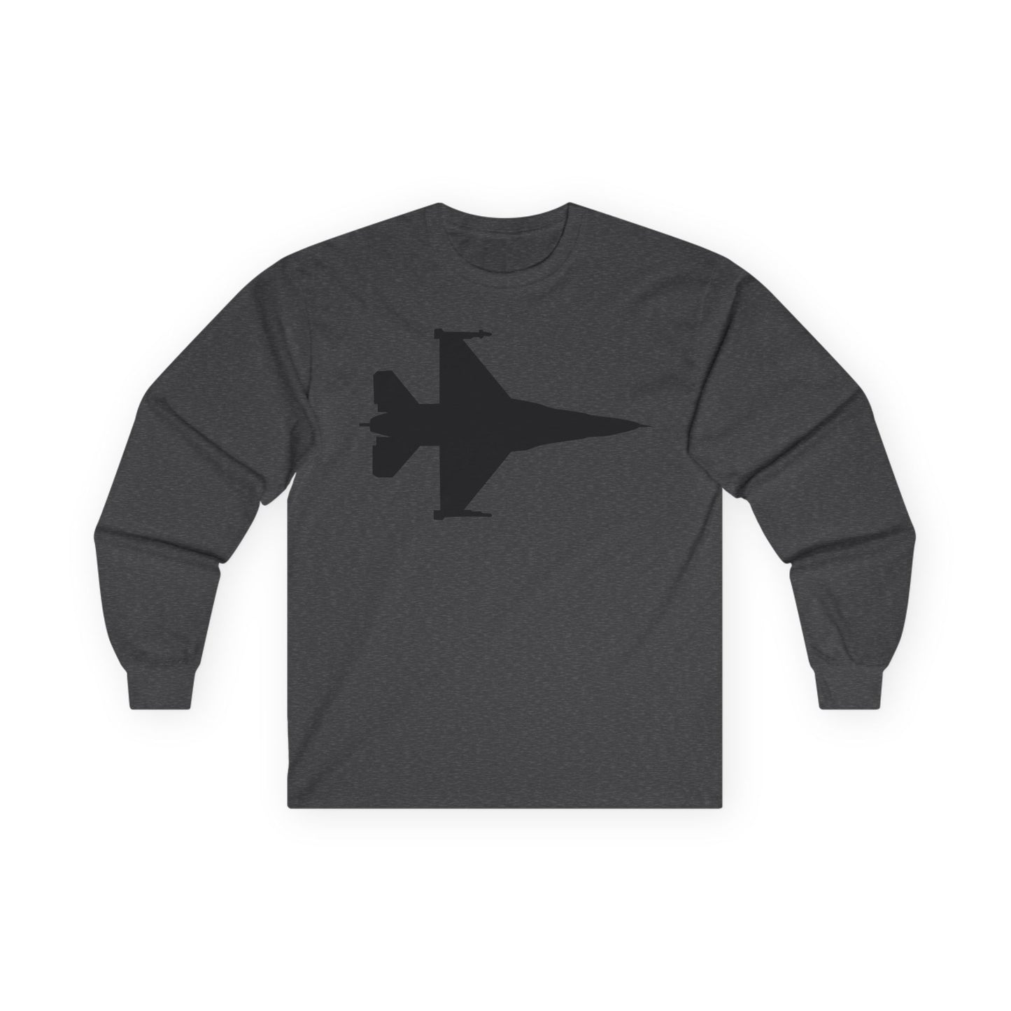 Unisex Ultra Cotton Long Sleeve Tee - Aircraft - F-16 -Top - Silhouette - wo Txt X 300
