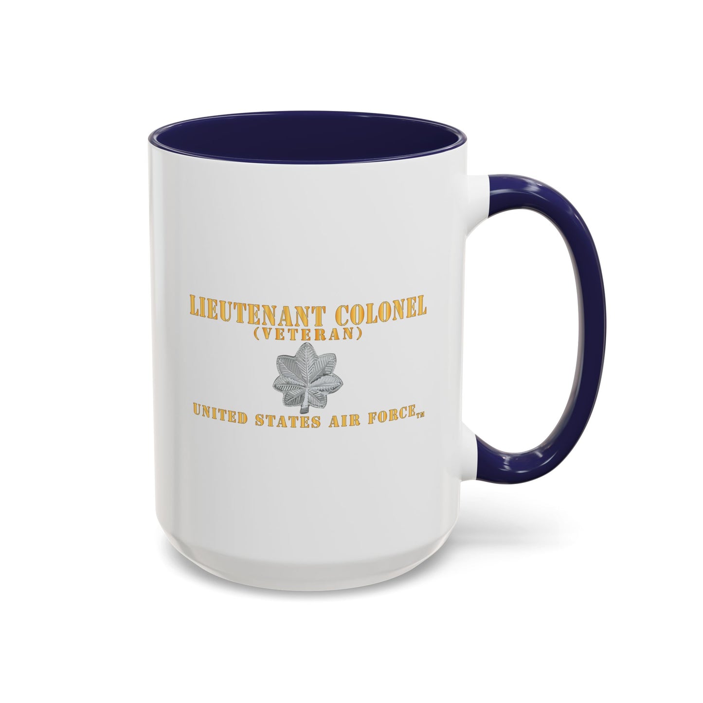 Accent Coffee Mug (11oz & 15oz) - USAF - Lieutenant Colonel - LTC - Veteran - Flat - TM X 300