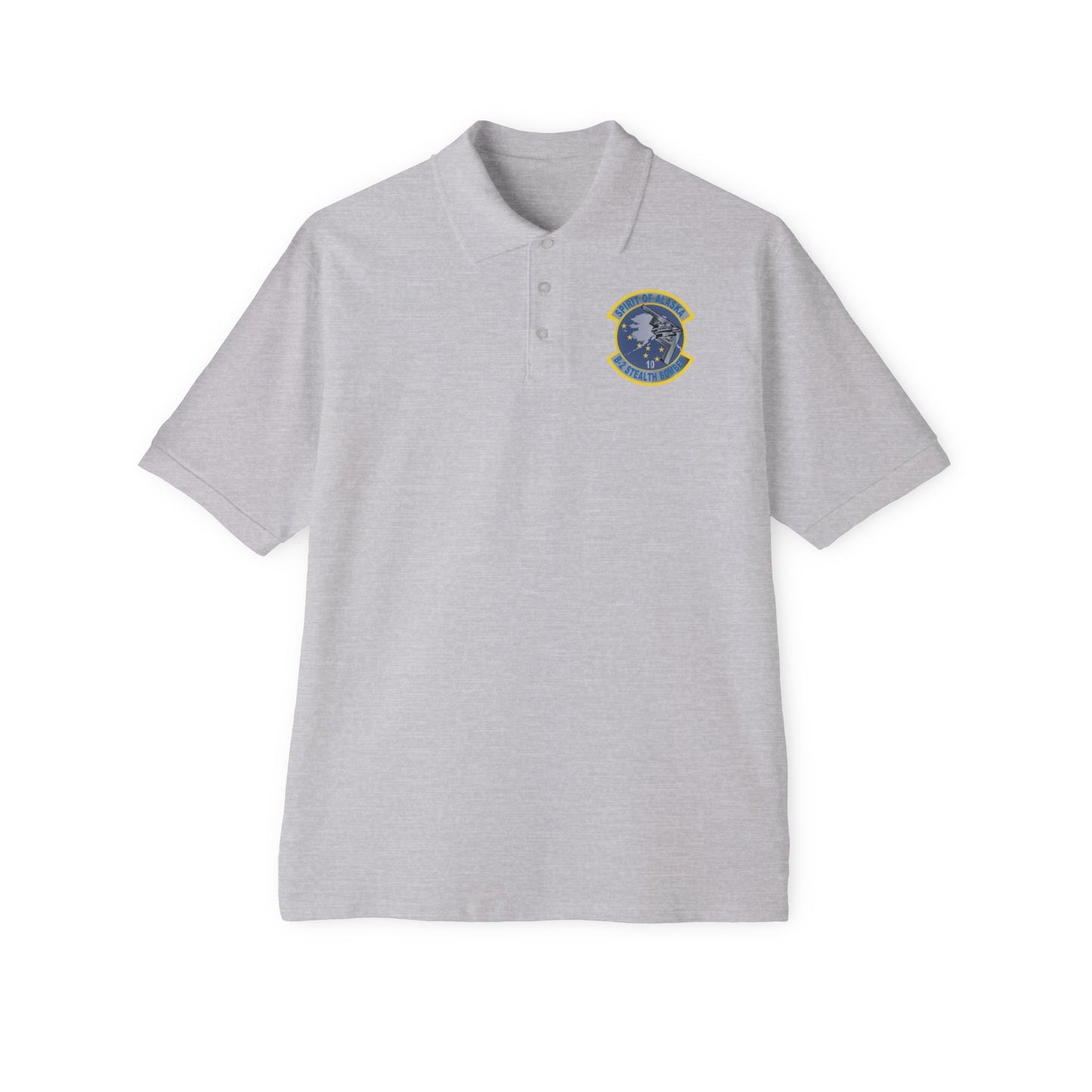 Men's Piqué Polo - USAF - B2 - Spirit of Alaska - Stealth Bomber wo txt X 300