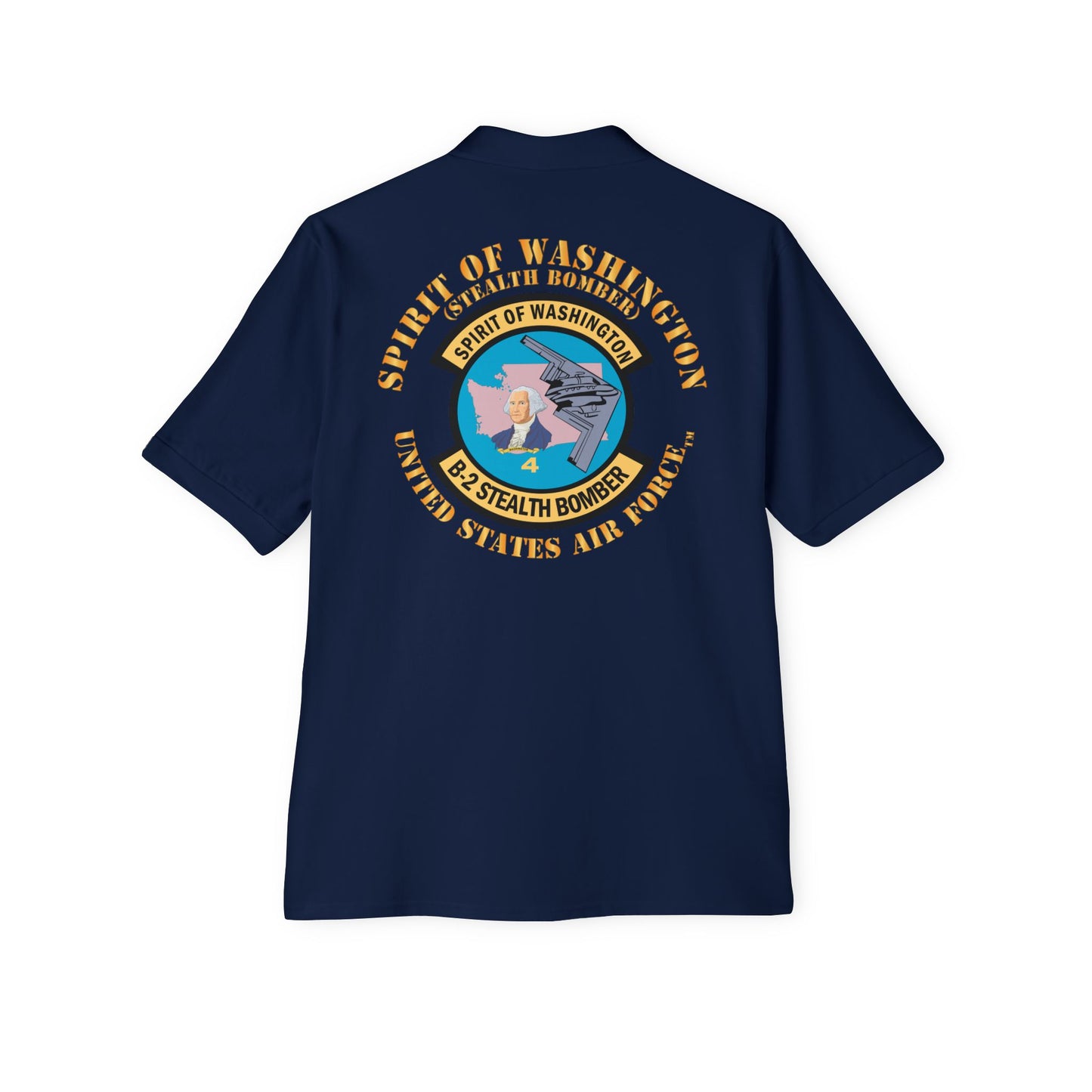 Men's Piqué Polo - USAF - B2 - Spirit of Washington - Stealth Bomber X 300