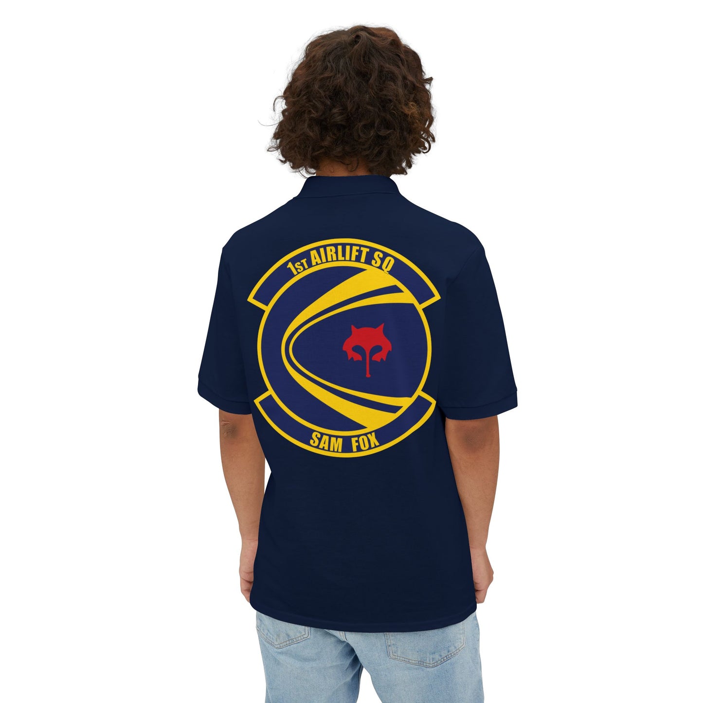 Men's Piqué Polo - USAF - 1st Airlift Squadron wo txt X 300