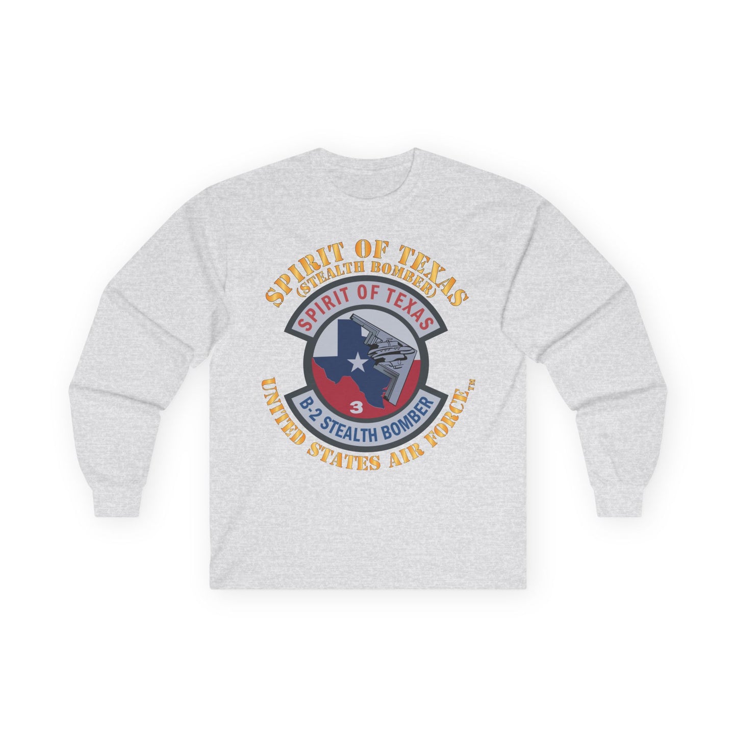 Unisex Ultra Cotton Long Sleeve Tee - USAF - B2 - Spirit of Texas - Stealth Bomber X 300