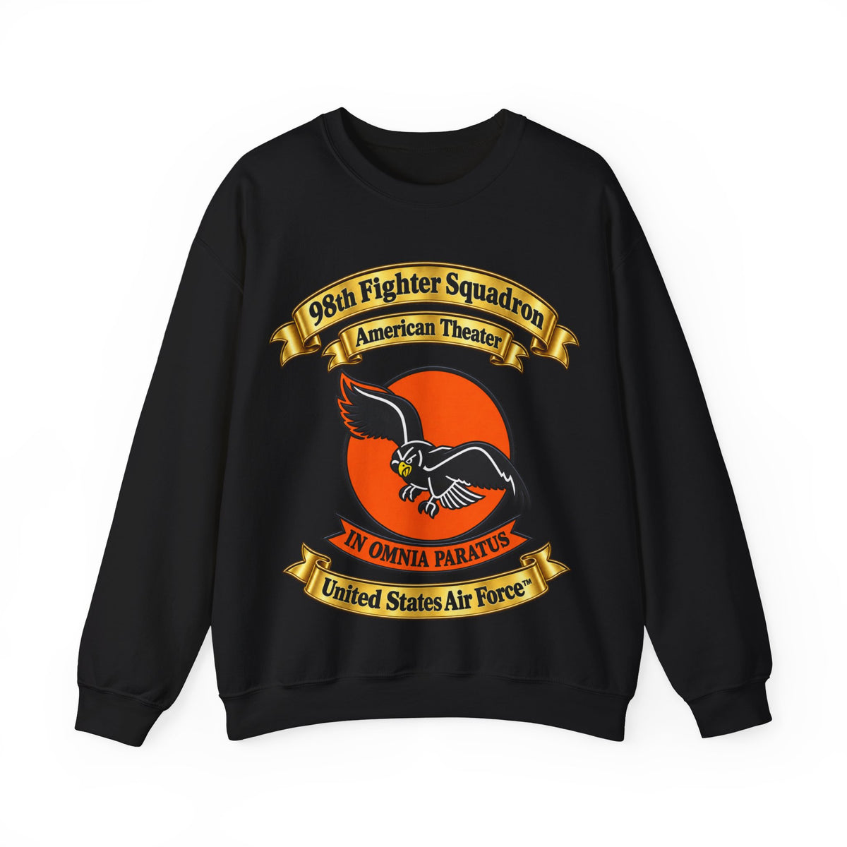 Crewneck Sweatshirt - 98th Fighter-Interceptor Squadron - SSI - American Theater - USAAF - 3D - Transparent