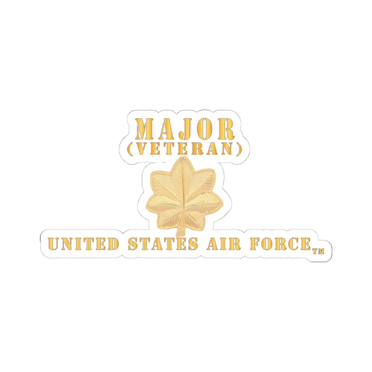 Kiss-Cut Stickers - USAF - Major - MAJ - Veteran X 300