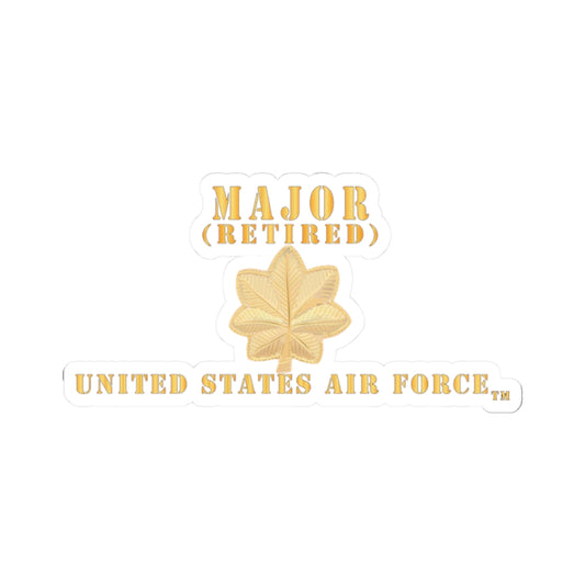 Kiss-Cut Stickers - USAF - Major - MAJ - Retired X 300