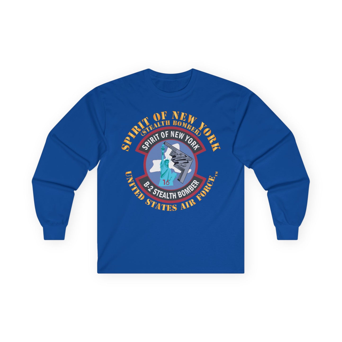 Unisex Ultra Cotton Long Sleeve Tee - USAF - B2 - Spirit of New York - Stealth Bomber X 300