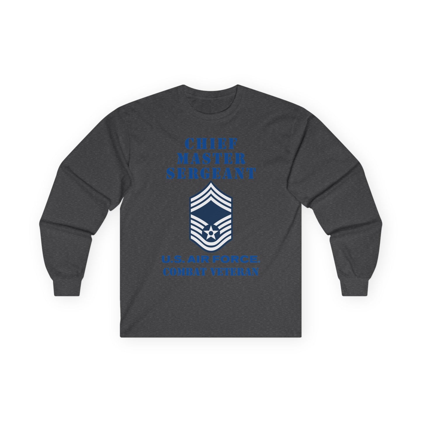 Unisex Ultra Cotton Long Sleeve Tee - USAF - Chief Master Sergeant (E9a) - 2020 - Combat Veteran