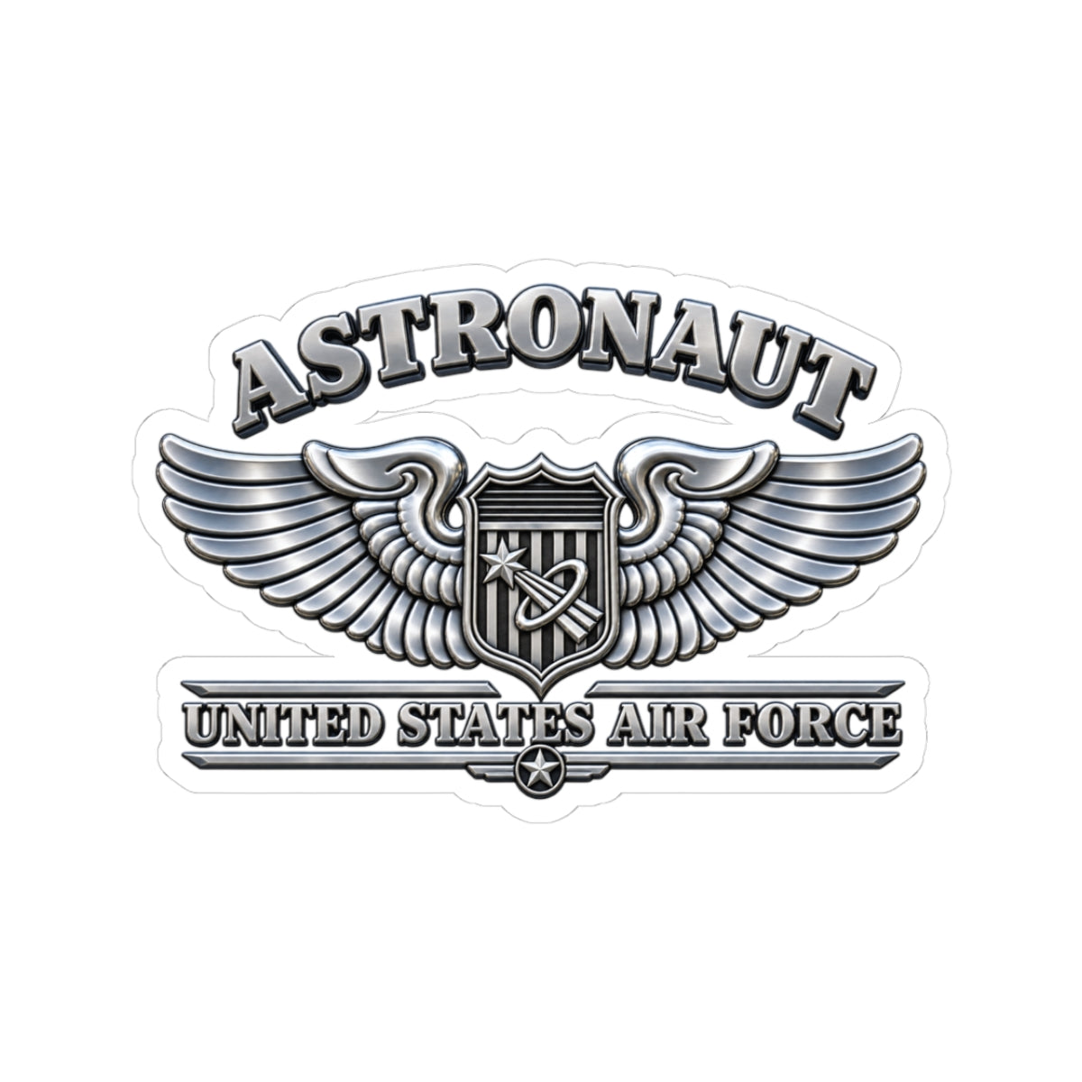 Kiss-Cut Stickers - USAF - Basic Astronaut Badge - United States Air Force - 3D - Enhanced