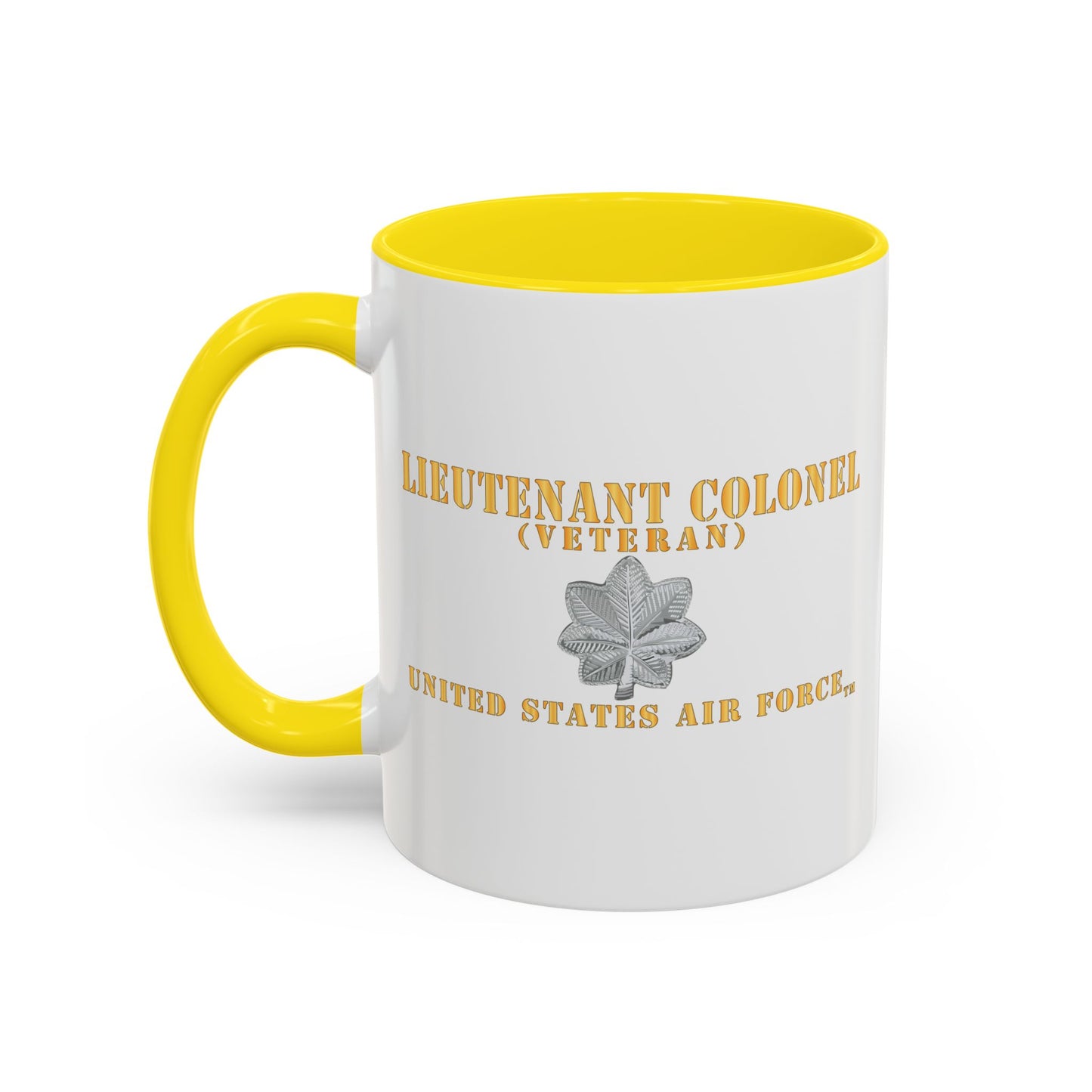 Accent Coffee Mug (11oz & 15oz) - USAF - Lieutenant Colonel - LTC - Veteran - Flat - TM X 300