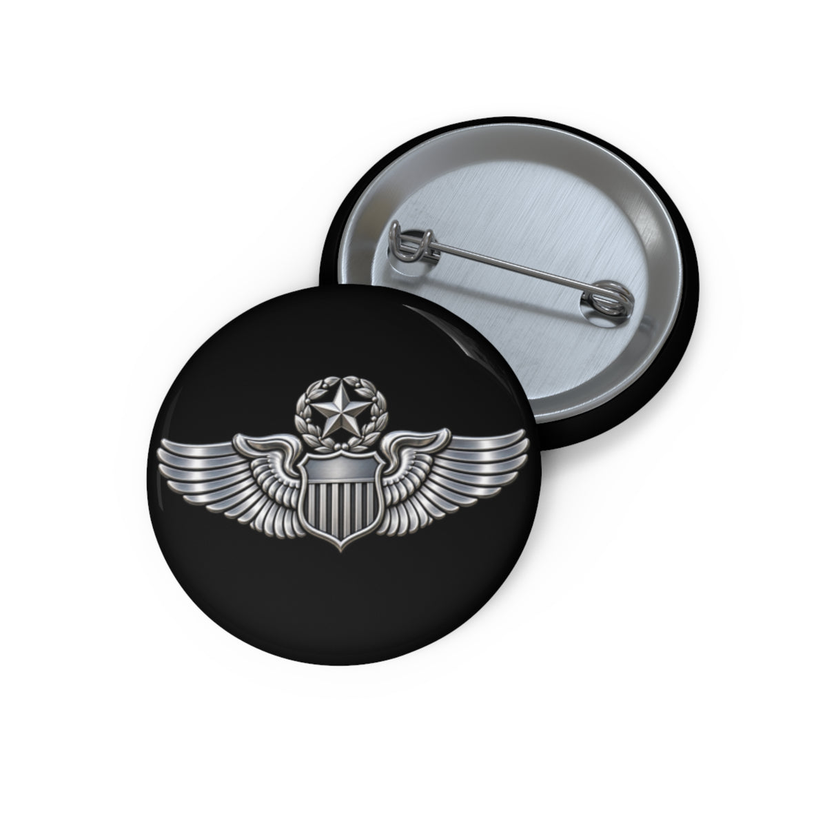 Custom Pin Button - USAF - Master Pilot Badge wo txt - 3D - Enhanced
