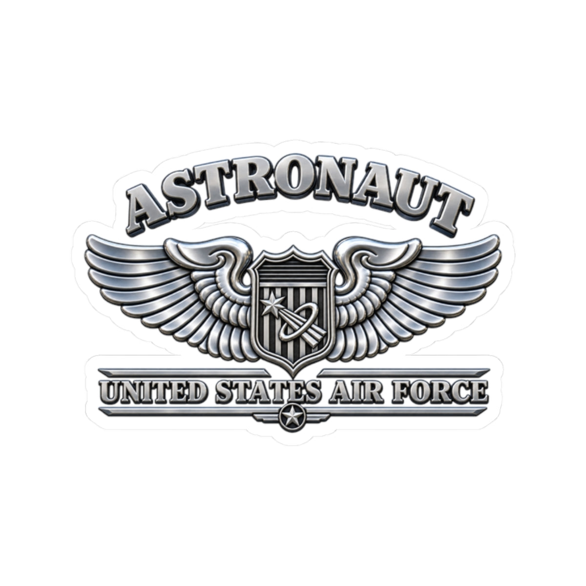 Kiss-Cut Stickers - USAF - Basic Astronaut Badge - United States Air Force - 3D - Enhanced