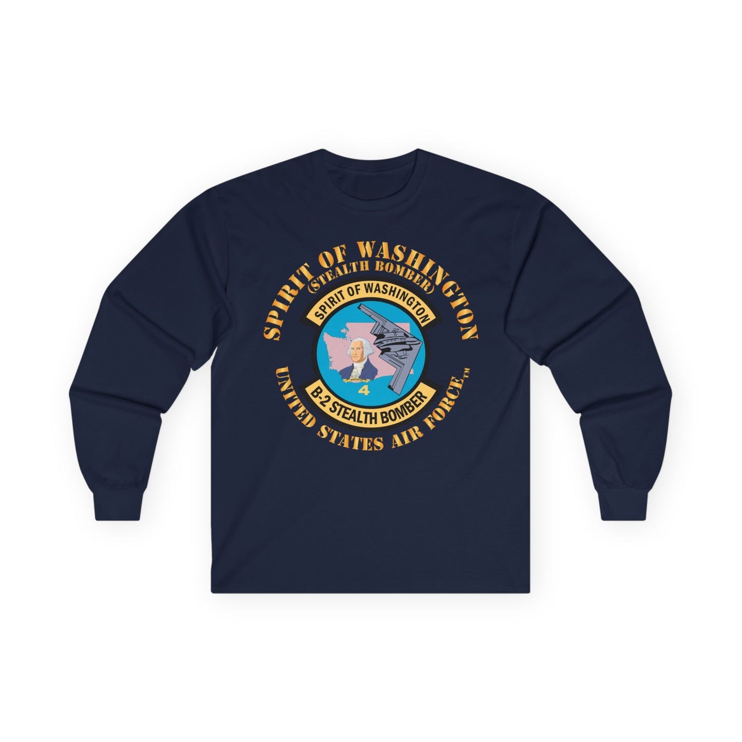 Unisex Ultra Cotton Long Sleeve Tee - USAF - B2 - Spirit of Washington - Stealth Bomber X 300