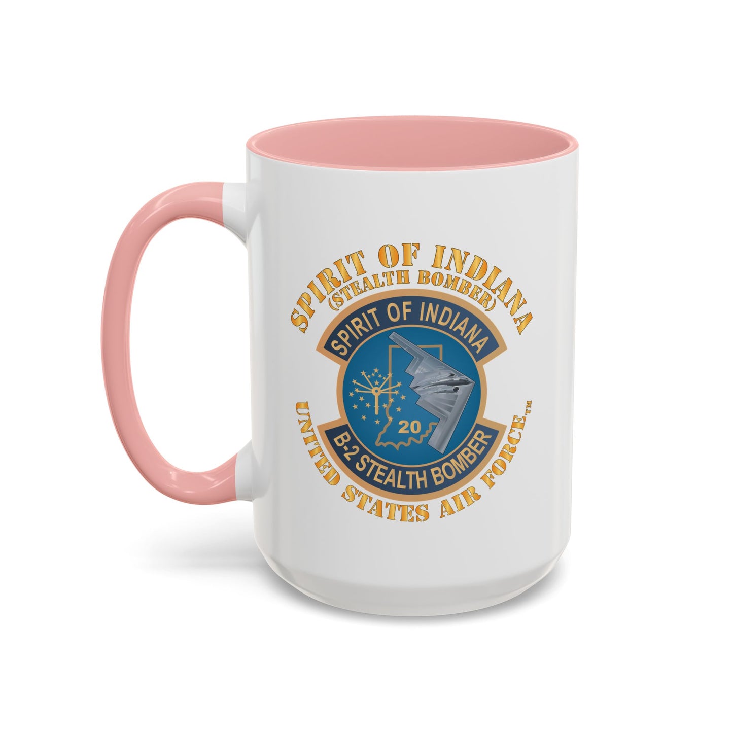 Accent Coffee Mug (11oz & 15oz) - USAF - B2 - Spirit of Indiana - Stealth Bomber X 300