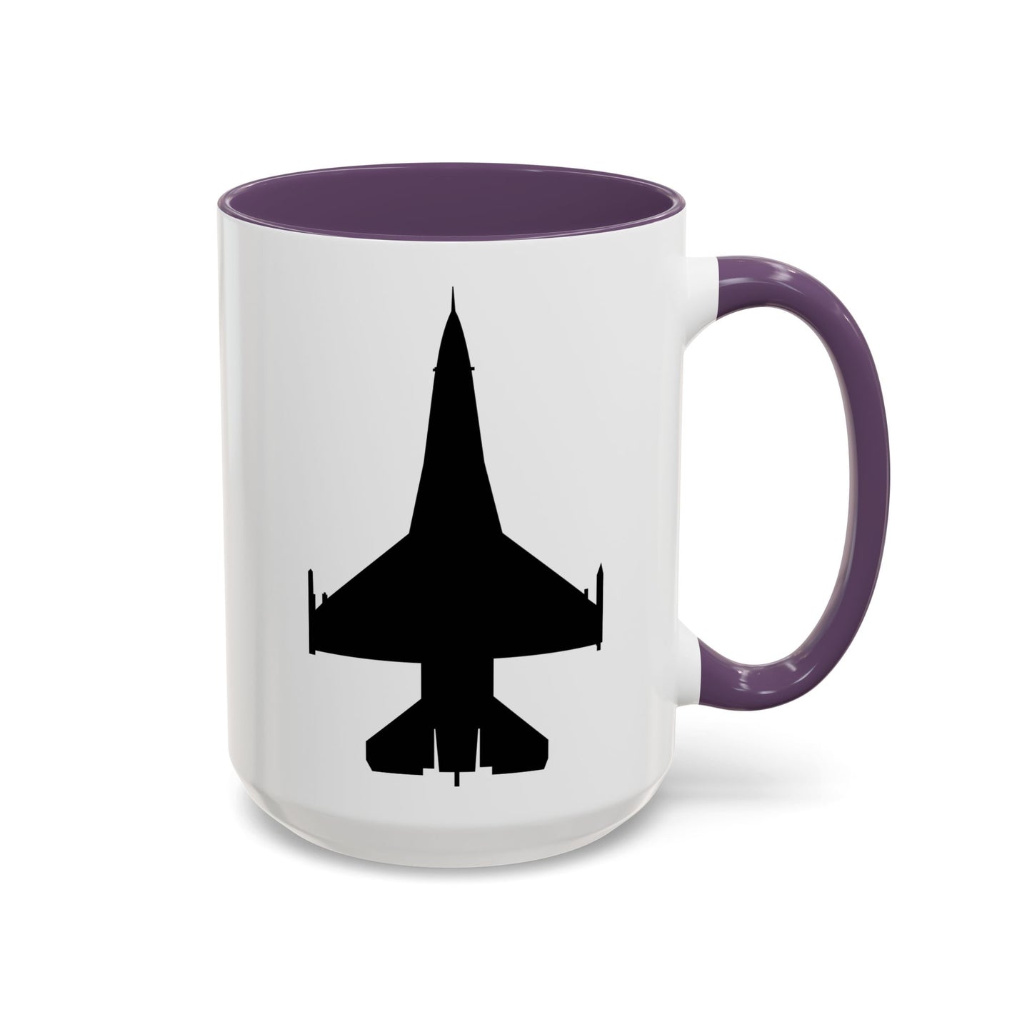 Accent Coffee Mug (11oz & 15oz) - Aircraft - F-16 -Top - Black wo Txt X 300