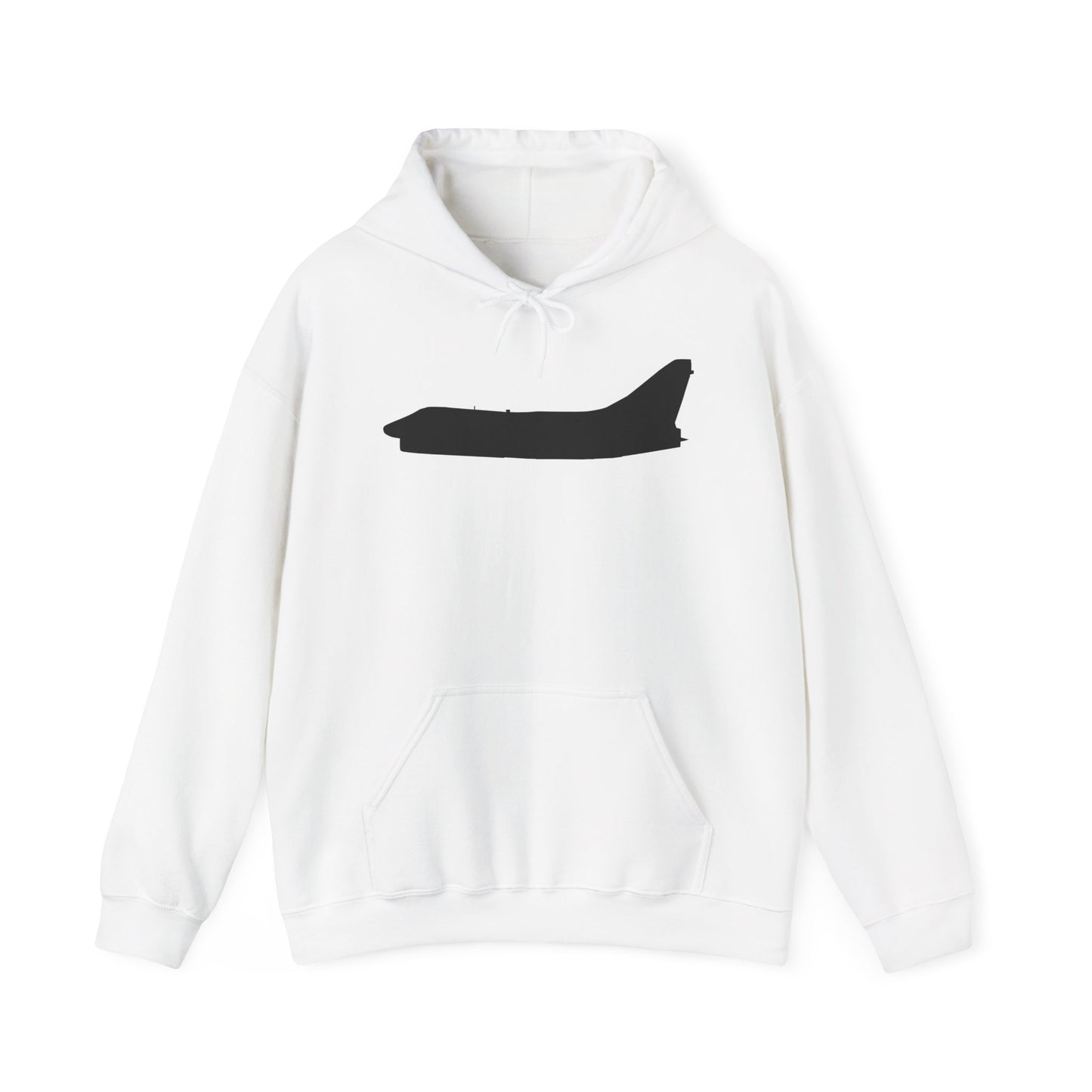 Unisex Heavy Blend Hooded Sweatshirt - Aircraft - Navy - A-7B Corsair II - Side - Silhouette X 300