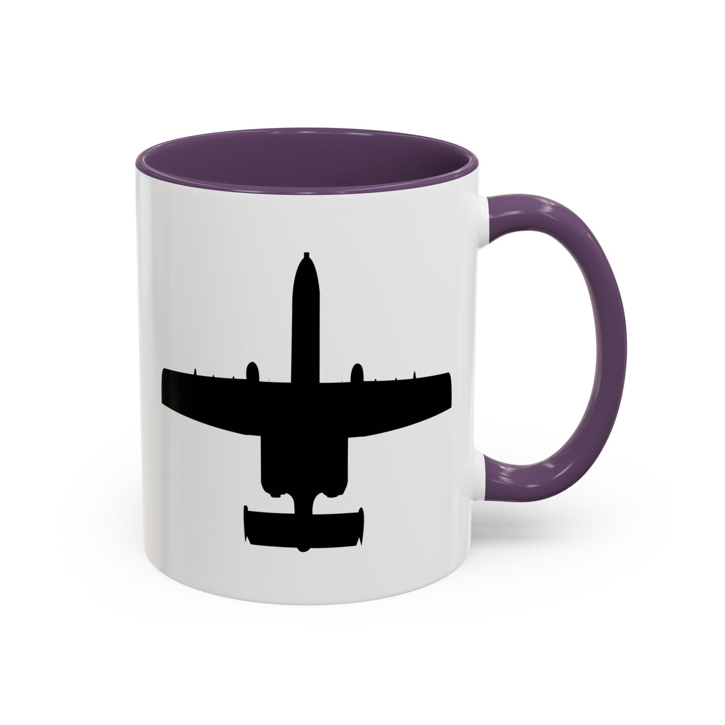 Accent Coffee Mug (11oz & 15oz) - Aircraft - USAF - A-10 Thunderbolt II - Top - Silhouette X 300