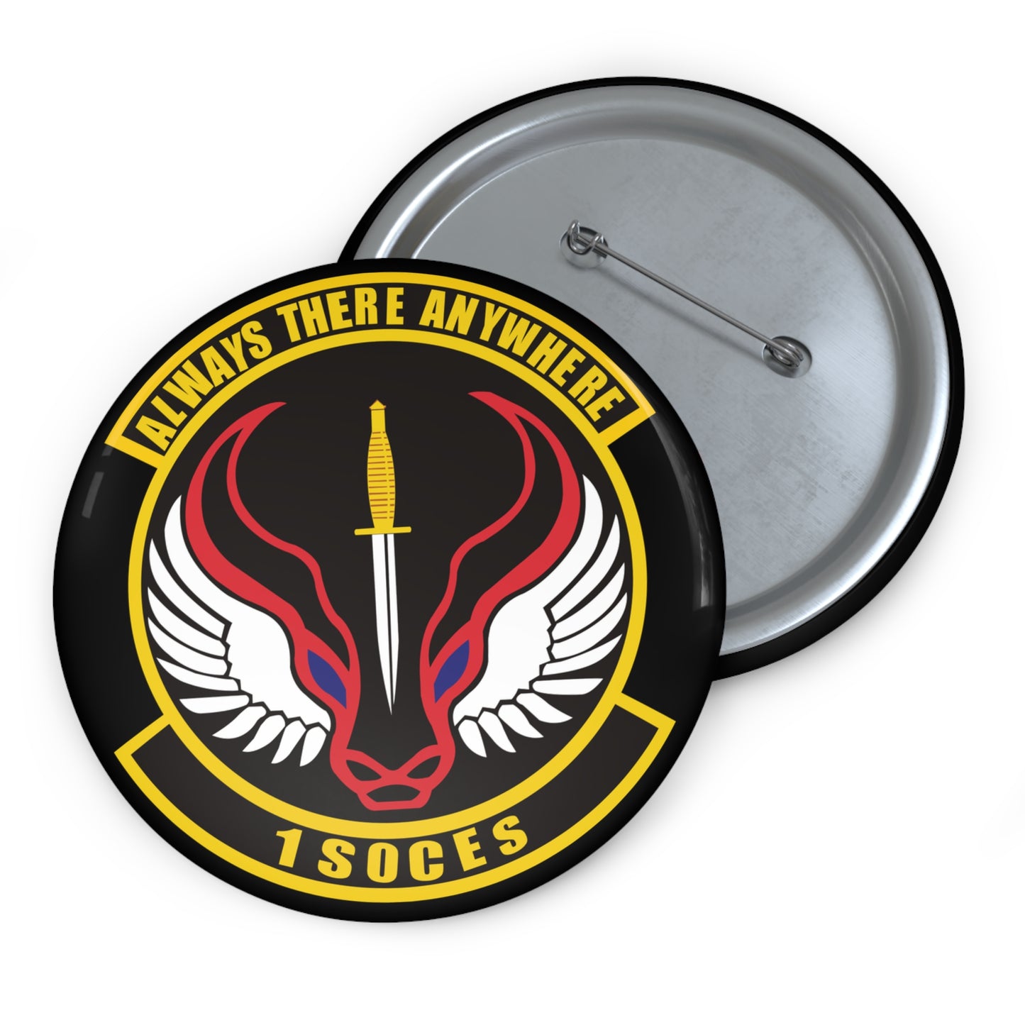 Custom Pin Button - USAF - 1st Special Operations Civil Engineer Sq wo txt
