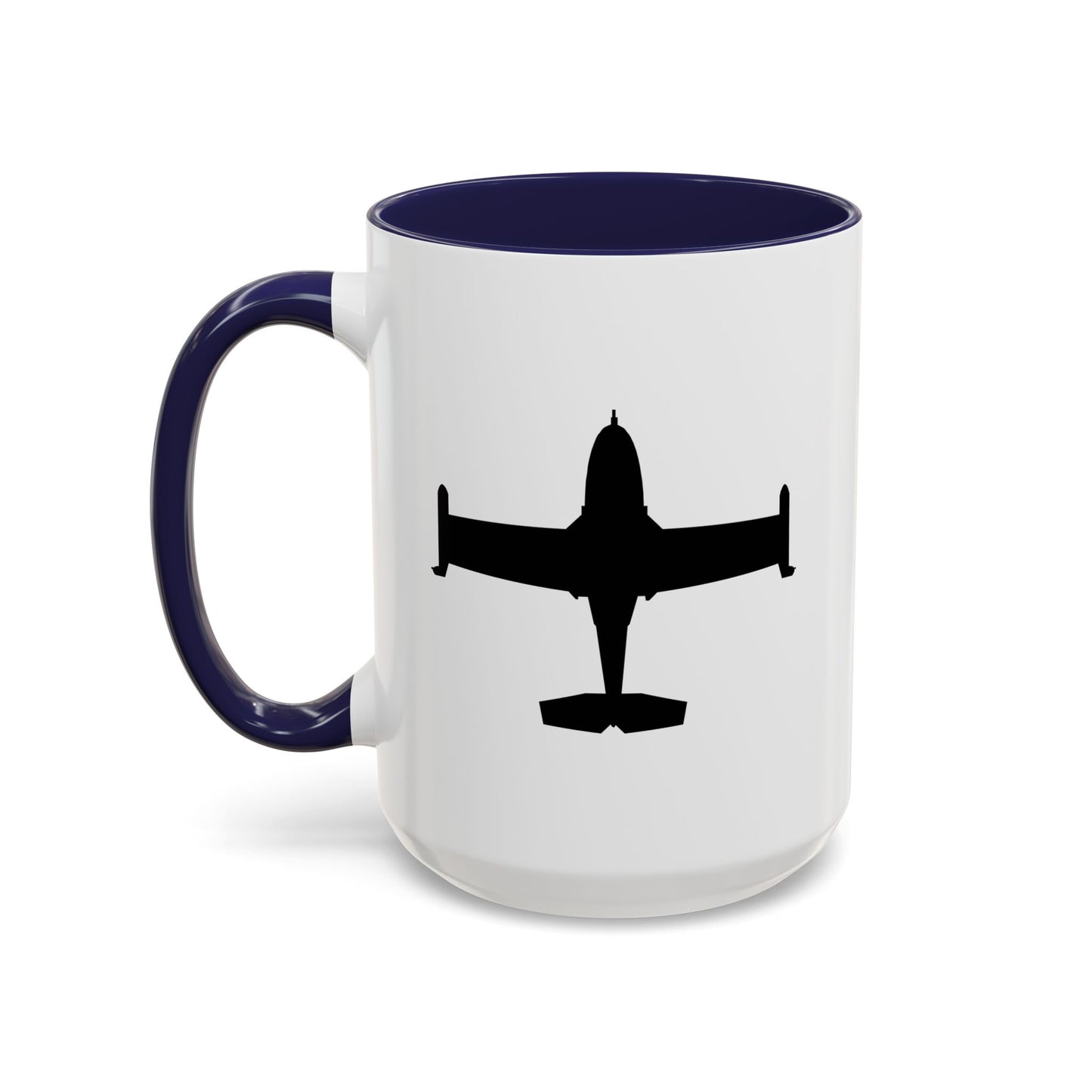 Accent Coffee Mug (11oz & 15oz) - Aircraft - A-37-Trainer - Top - Silhouette X 300