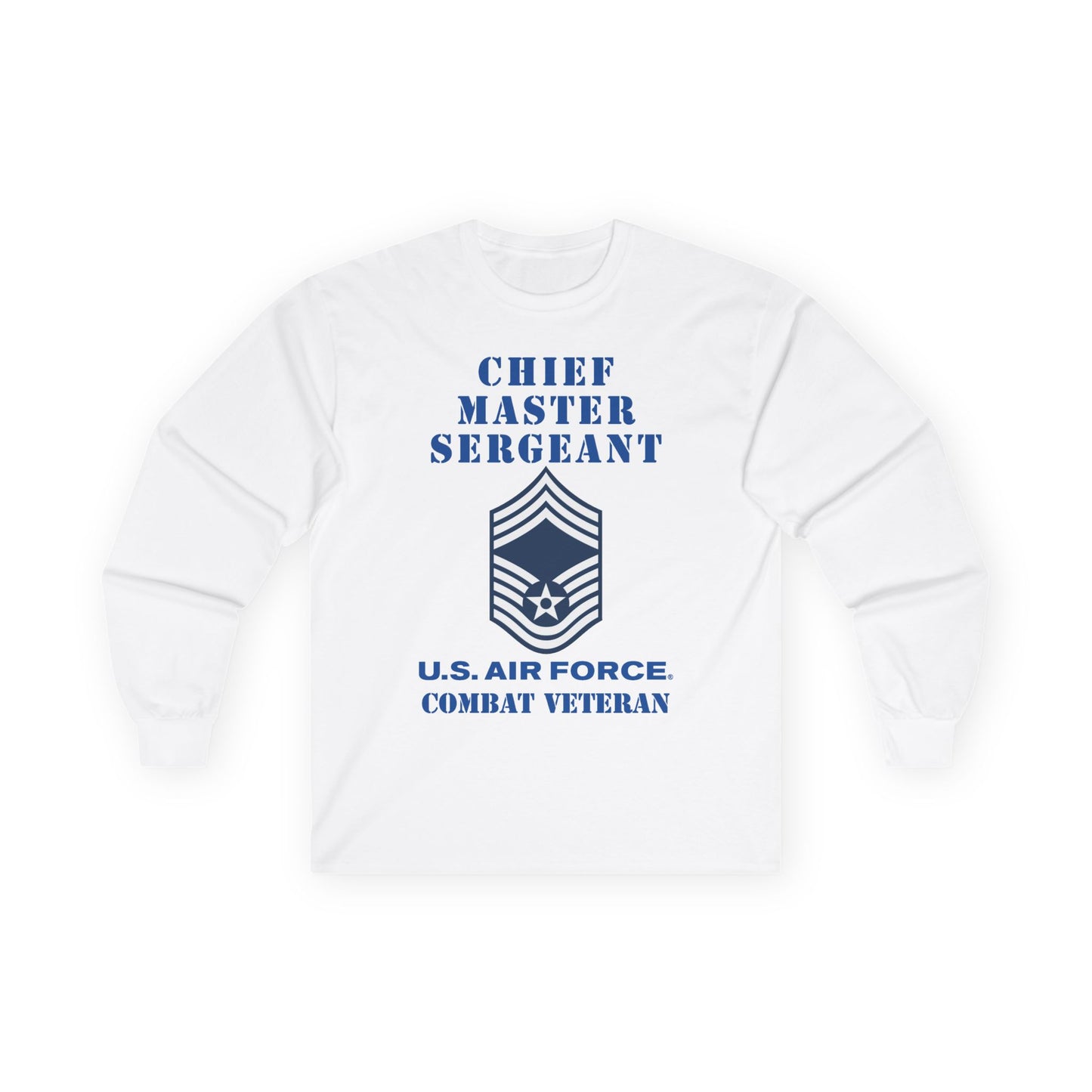 Unisex Ultra Cotton Long Sleeve Tee - USAF - Chief Master Sergeant (E9a) - 2020 - Combat Veteran