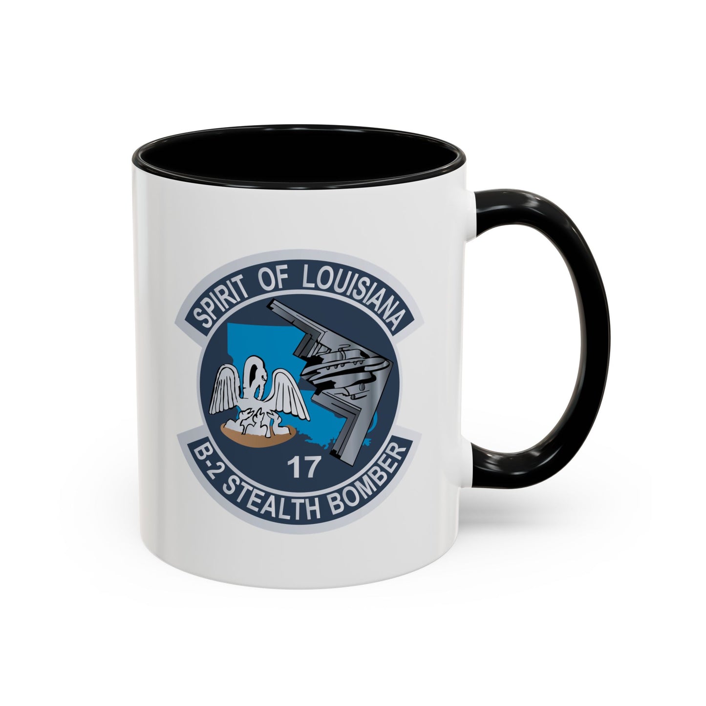 Accent Coffee Mug (11oz & 15oz) - USAF - B2 - Spirit of Louisiana - Stealth Bomber wo txt X 300
