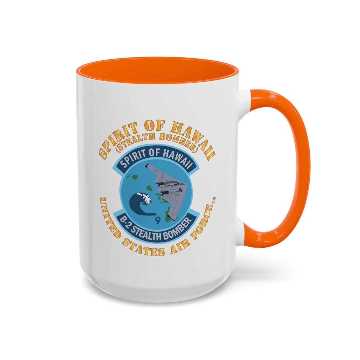 Accent Coffee Mug (11oz & 15oz) - USAF - B2 - Spirit of Hawaii - Stealth Bomber X 300