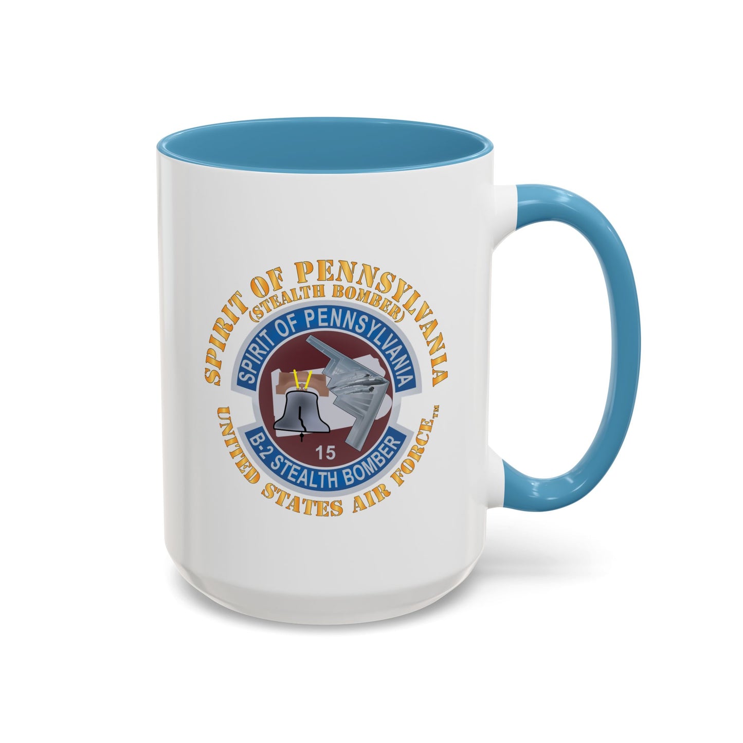 Accent Coffee Mug (11oz & 15oz) - USAF - B2 - Spirit of Pennsylvania Stealth Bomber X 300