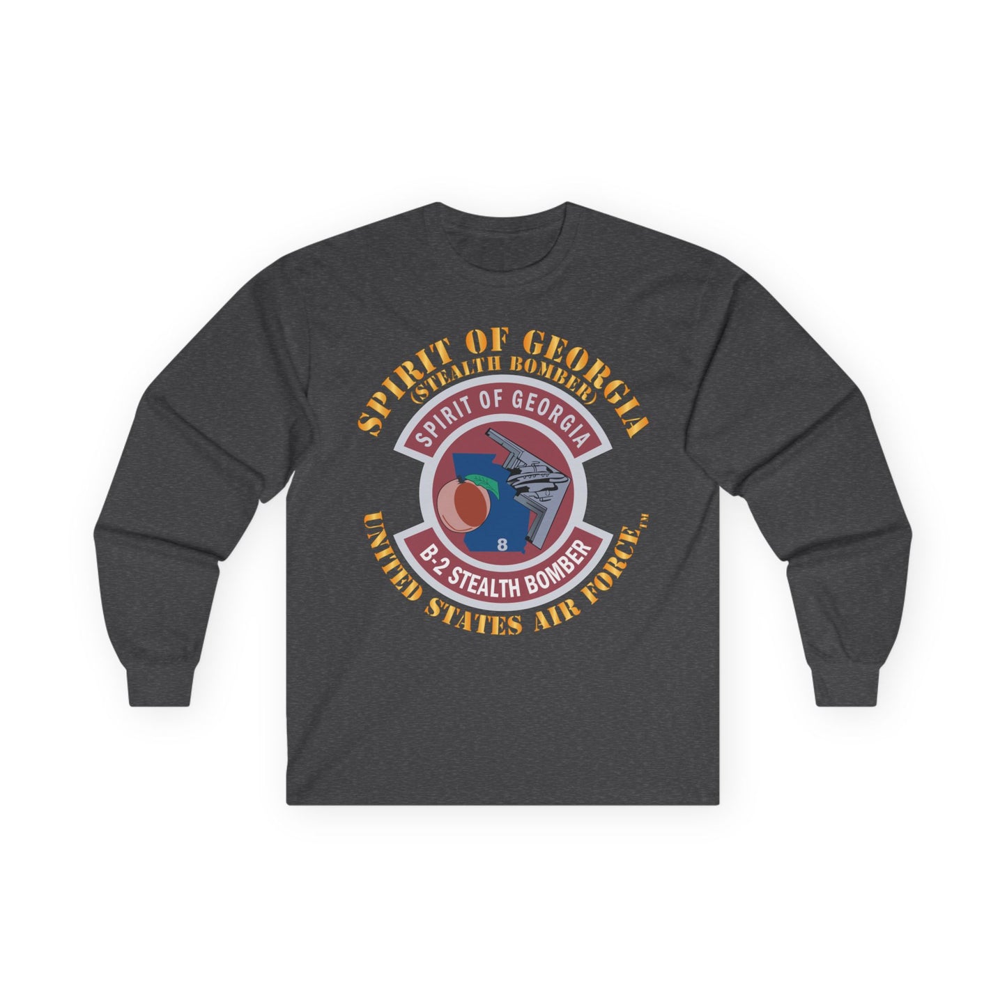 Unisex Ultra Cotton Long Sleeve Tee - USAF - B2 - Spirit of Georgia - Stealth Bomber X 300