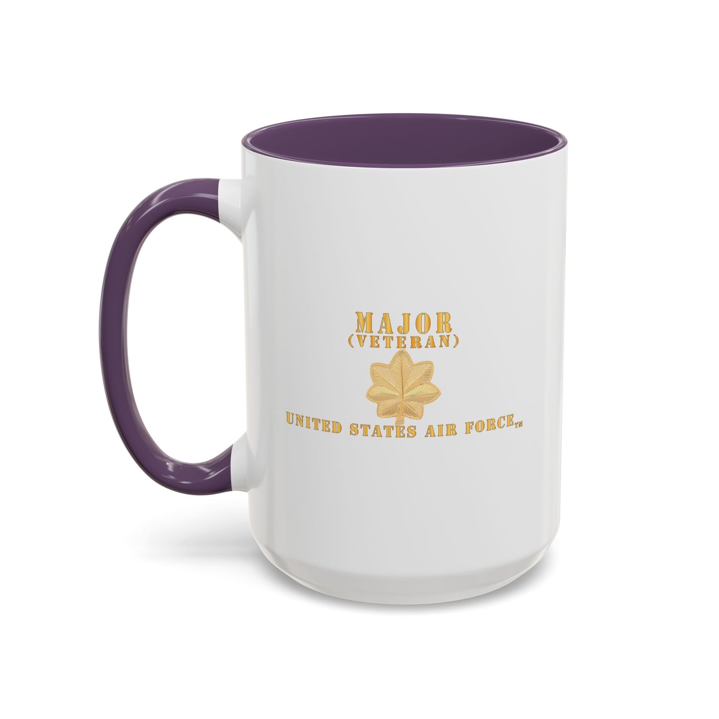 Accent Coffee Mug (11oz & 15oz) - USAF - Major - MAJ - Veteran X 300