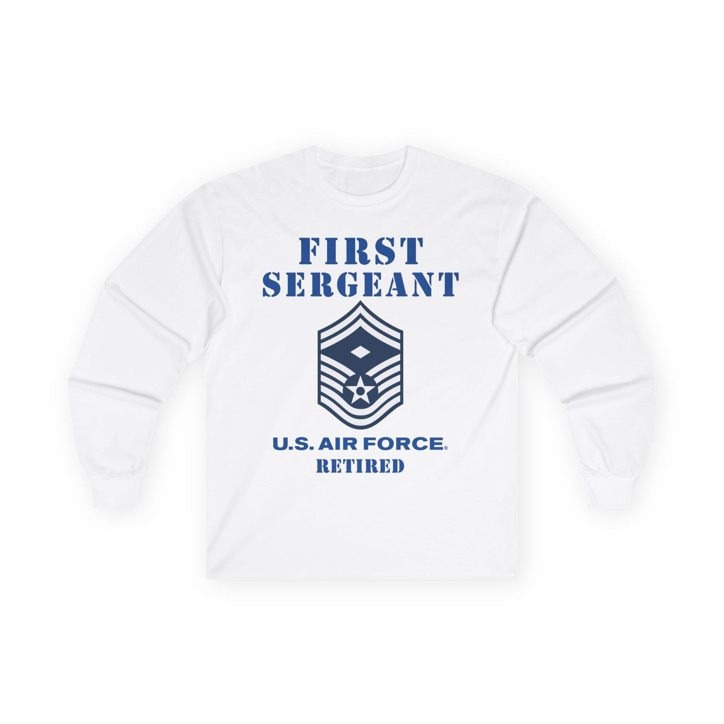Unisex Ultra Cotton Long Sleeve Tee - USAF - First Sergeant (E8b) - 2020 - Retired