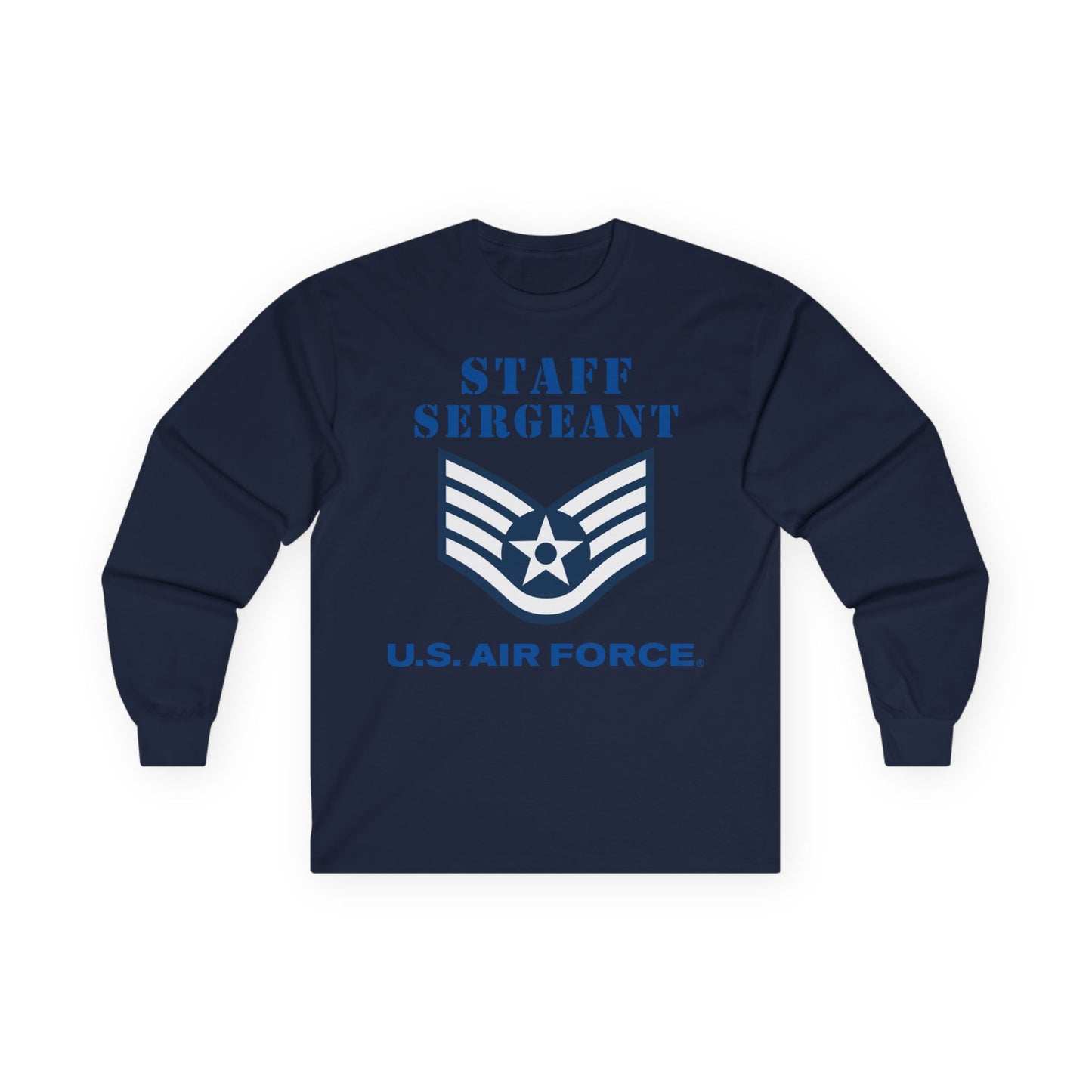 Unisex Ultra Cotton Long Sleeve Tee - USAF - Staff Sergeant (E5) - 2020 - US Air Force w Text