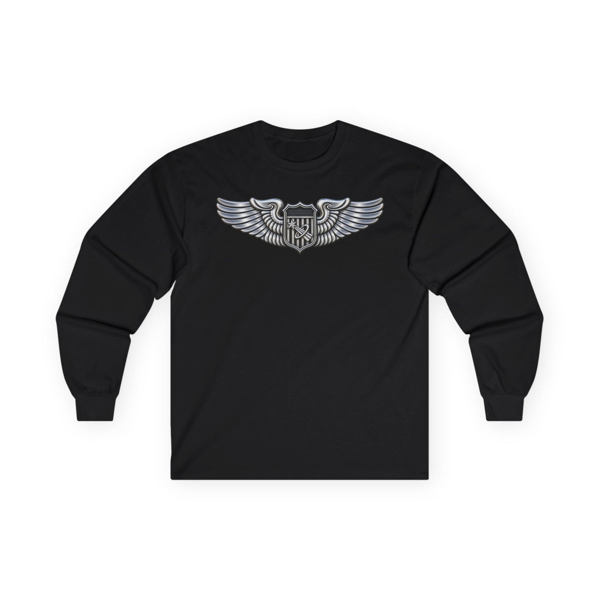 Unisex Ultra Cotton Long Sleeve Tee - USAF - Basic Astronaut Badge wo txt - 3D - Enhanced