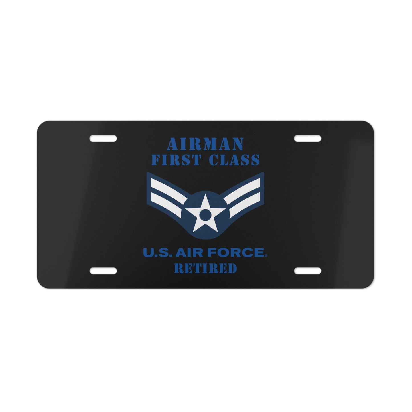 License Plate - USAF - Airman - First Class (E3) - 2020 - Retired