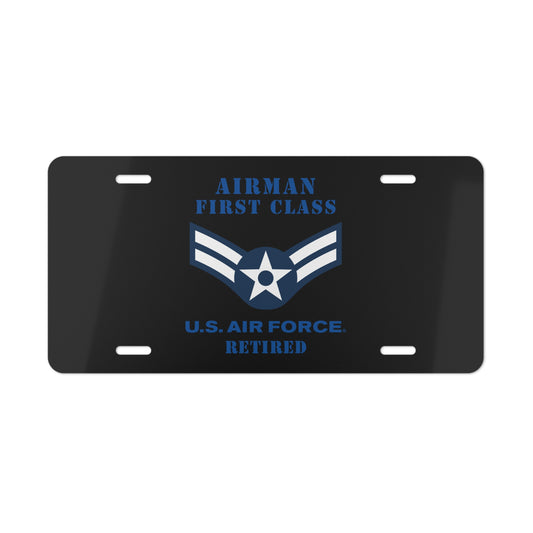 License Plate - USAF - Airman - First Class (E3) - 2020 - Retired