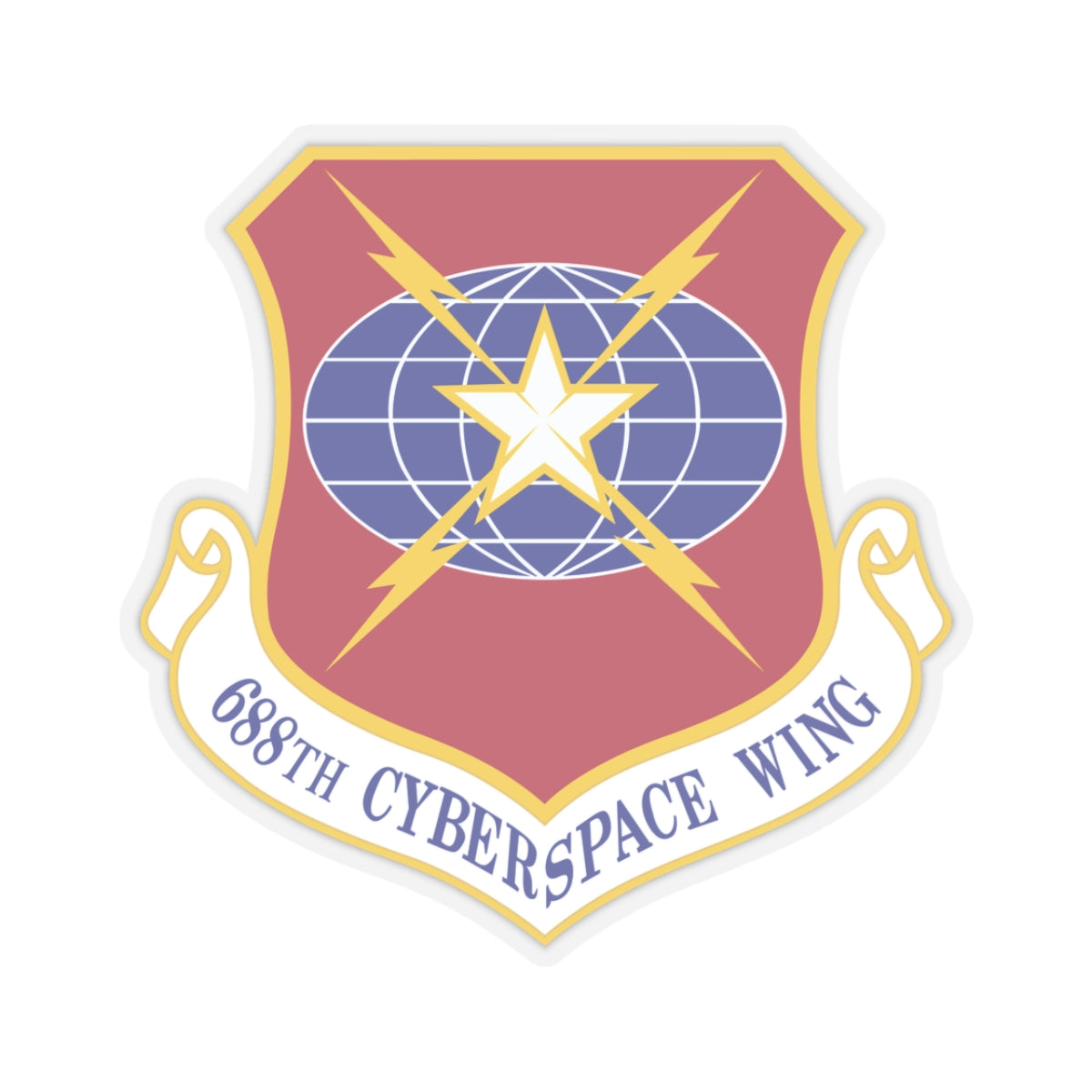 Kiss-Cut Stickers - USAF - 688th Cyberspace Wing wo Txt X 300