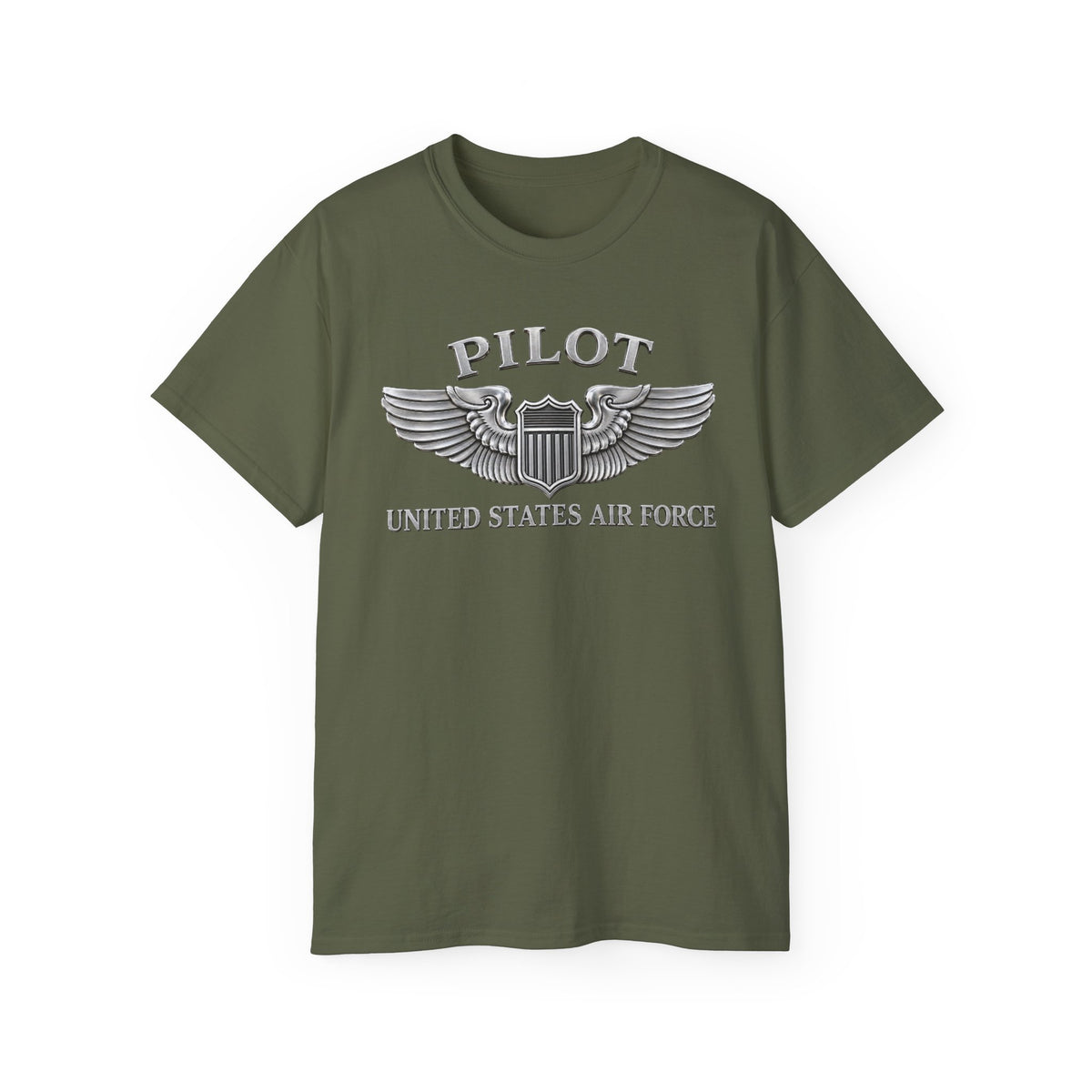 Unisex Ultra Cotton Tee - USAF - Basic Pilot Badge - United States Air Force - 3D - Enhanced