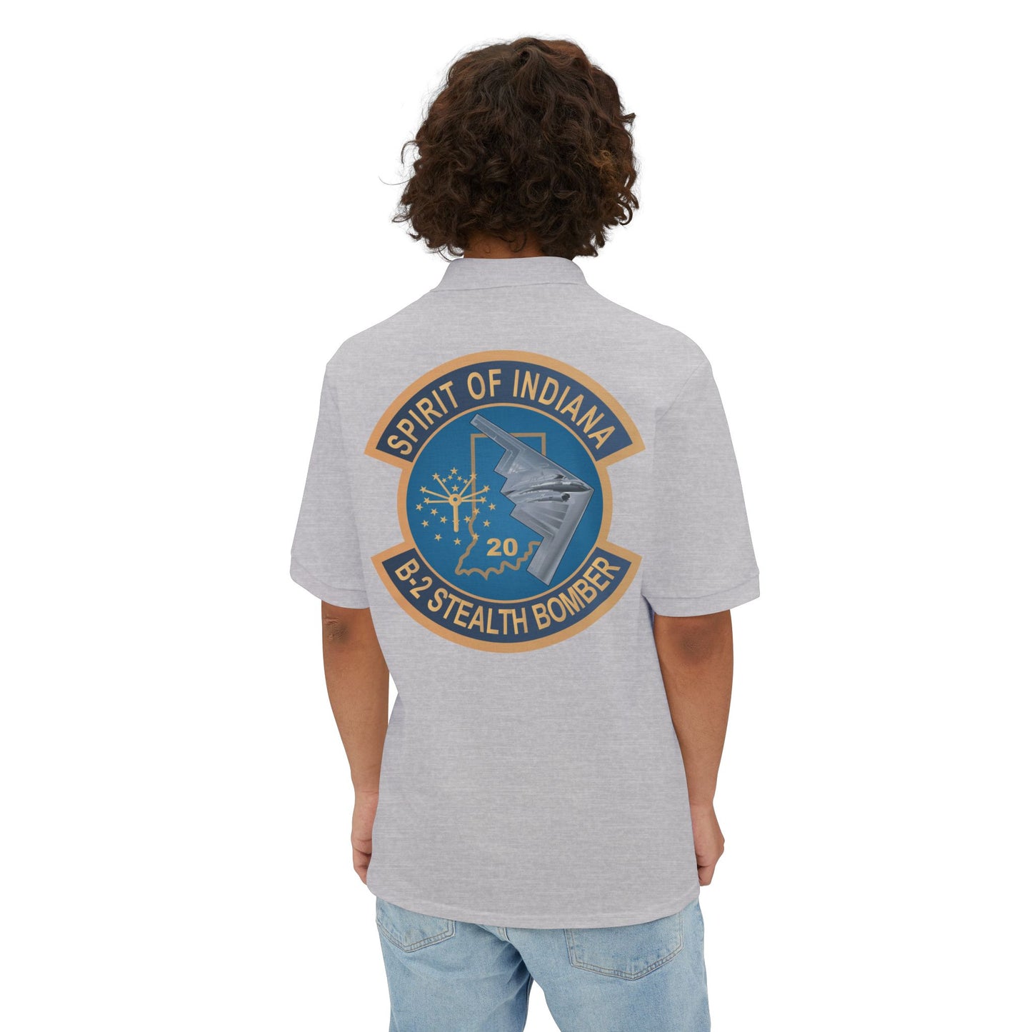 Men's Piqué Polo - USAF - B2 - Spirit of Indiana - Stealth Bomber wo txt X 300