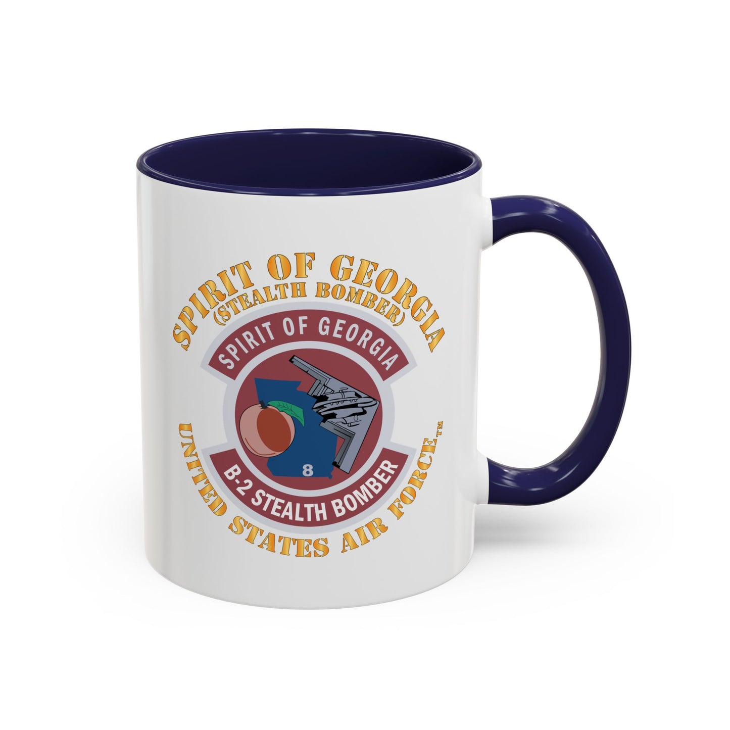 Accent Coffee Mug (11oz & 15oz) - USAF - B2 - Spirit of Georgia - Stealth Bomber X 300