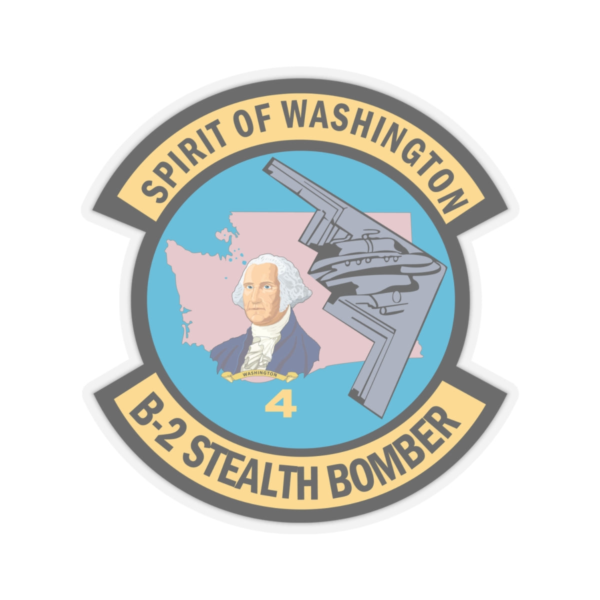 Kiss-Cut Stickers - USAF - B2 - Spirit of Washington - Stealth Bomber wo txt X 300