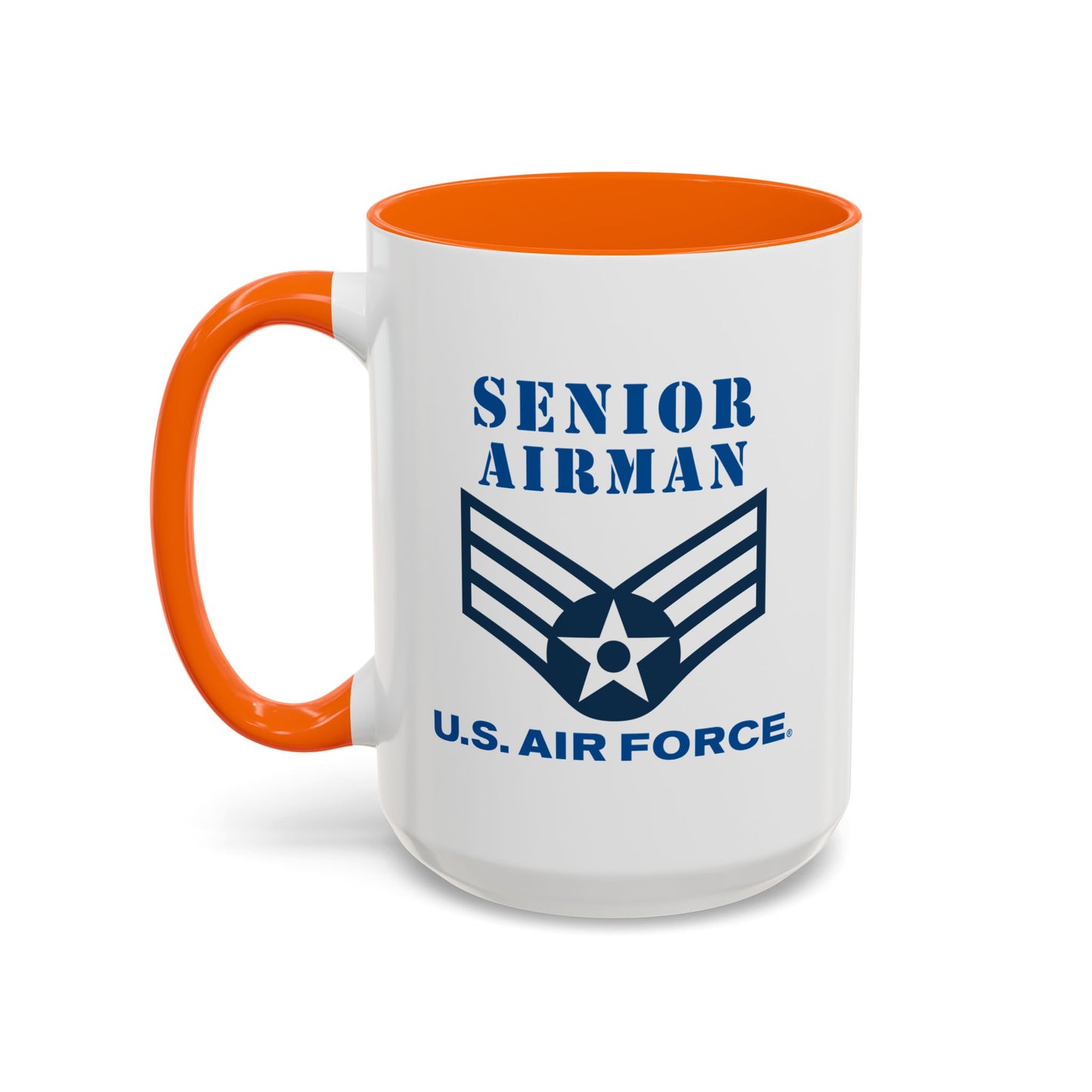 Accent Coffee Mug (11oz & 15oz) - USAF - Senior Airman (E4) - 2020 - US Air Force w Text X 300