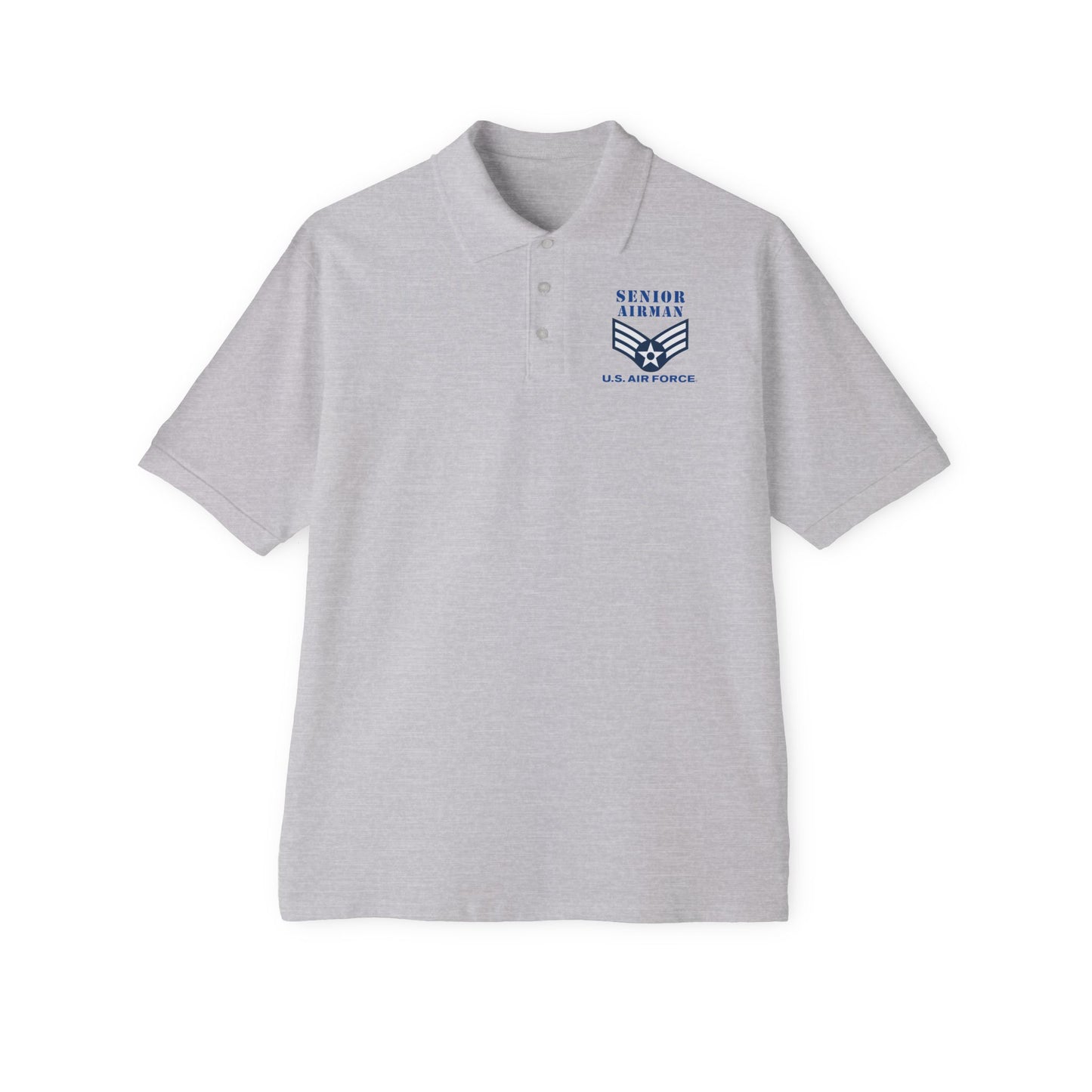Men's Piqué Polo - USAF - Senior Airman (E4) - 2020 - US Air Force w Text X 300