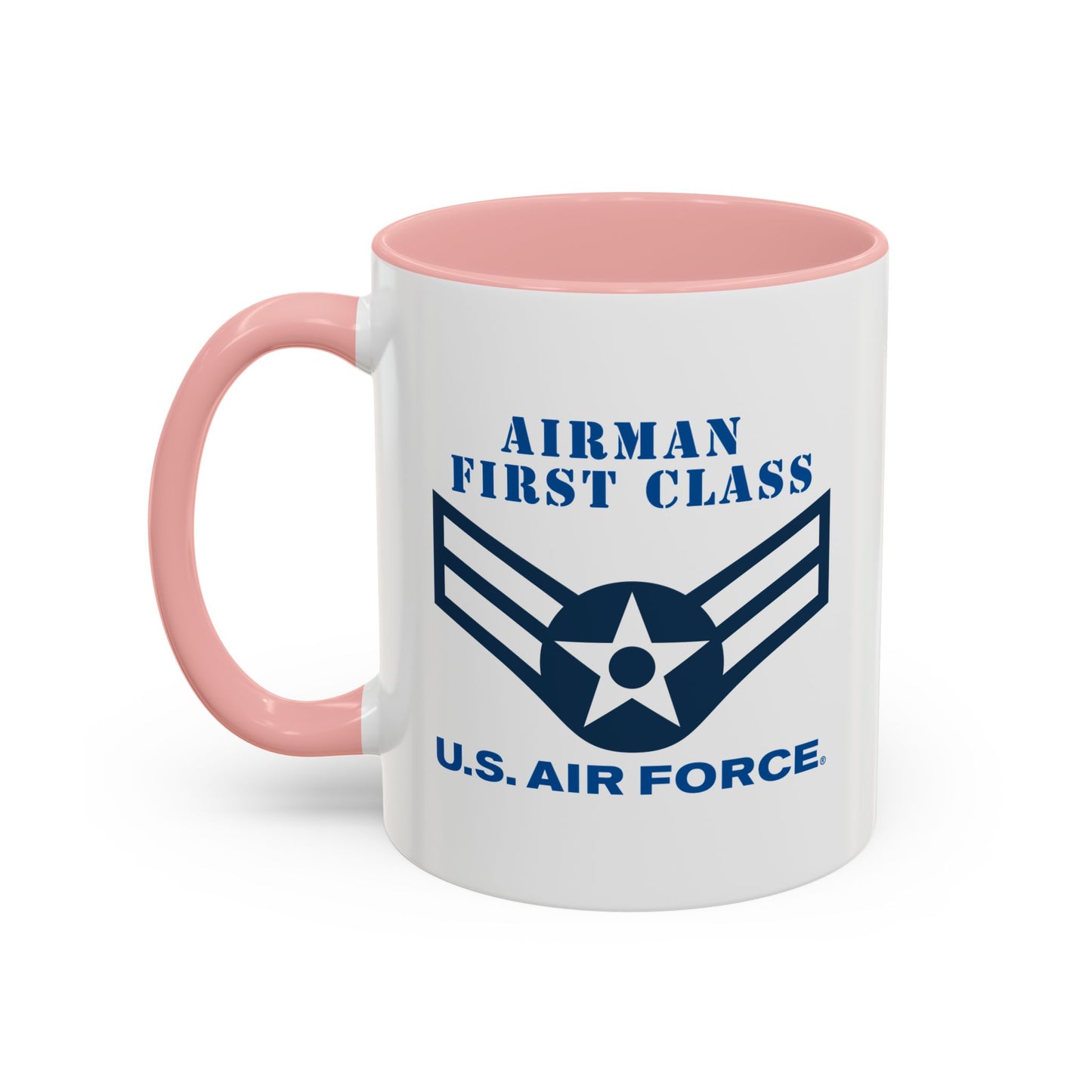Accent Coffee Mug (11oz & 15oz) - USAF - Airman - First Class (E3) - 2020 - US Air Force w Text X 300
