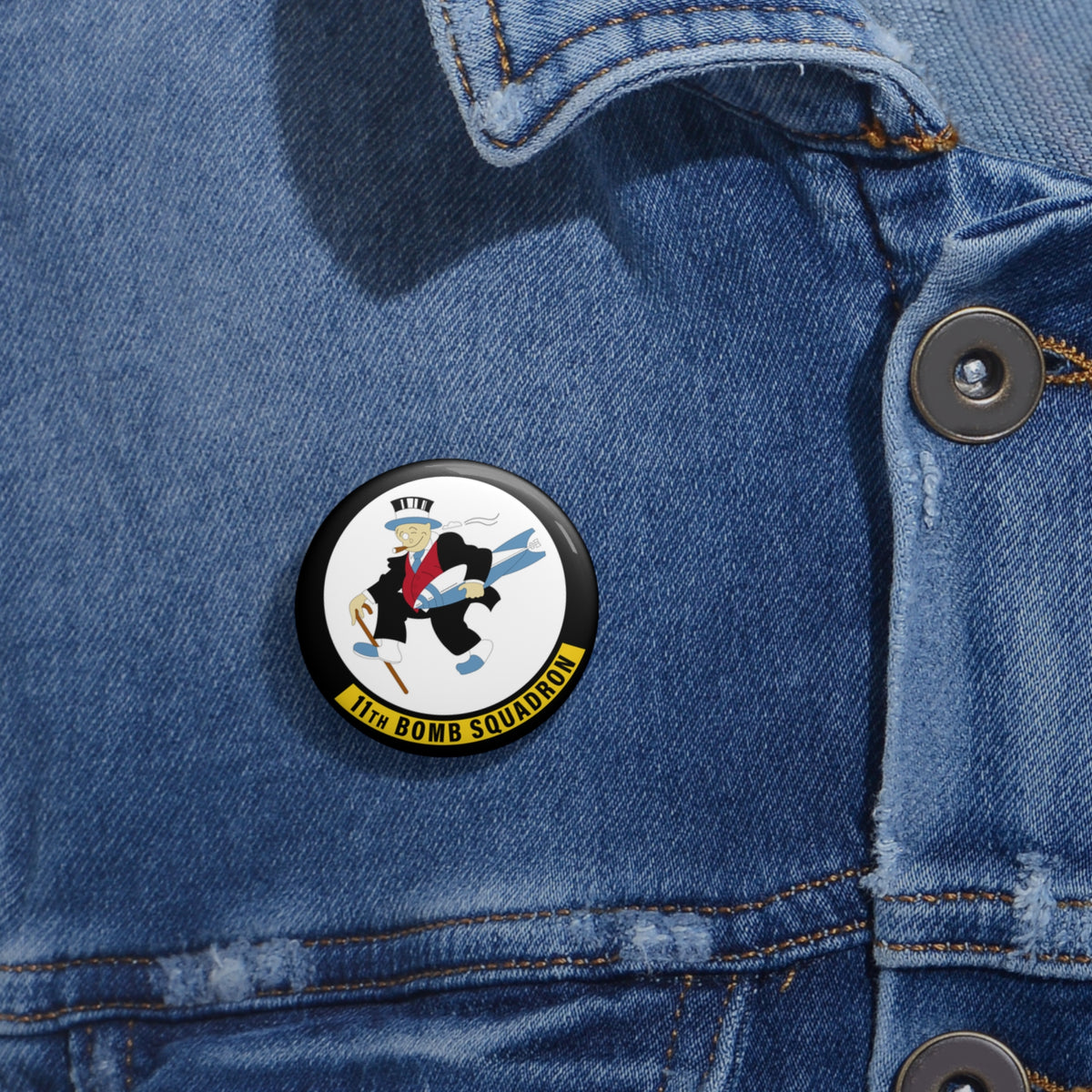 Custom Pin Button - USAF - 11th Bomb Squadron wo txt