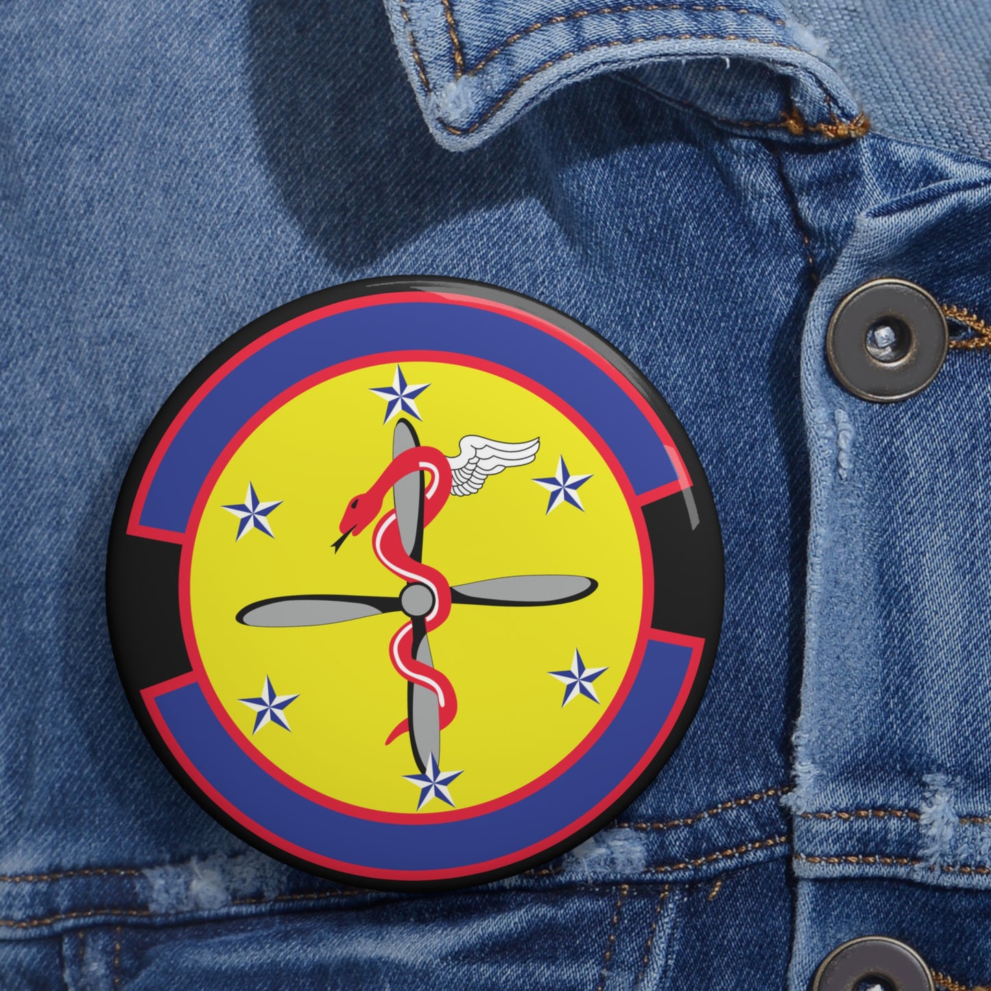Custom Pin Button - USAF - 2nd Operational Medical Readiness Squadron wo txt