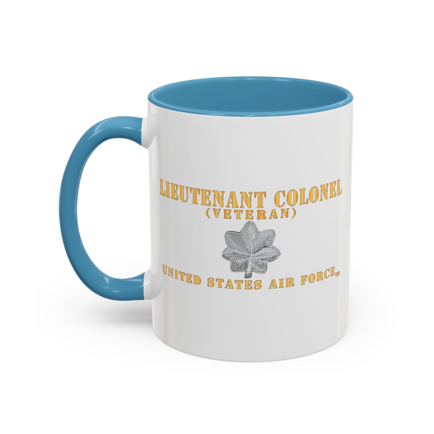 Accent Coffee Mug (11oz & 15oz) - USAF - Lieutenant Colonel - LTC - Veteran - Flat - TM X 300